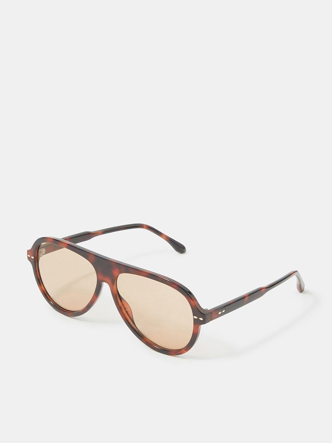 Image 1 of 3 of Accessorize Tort Aviator Sunglasses