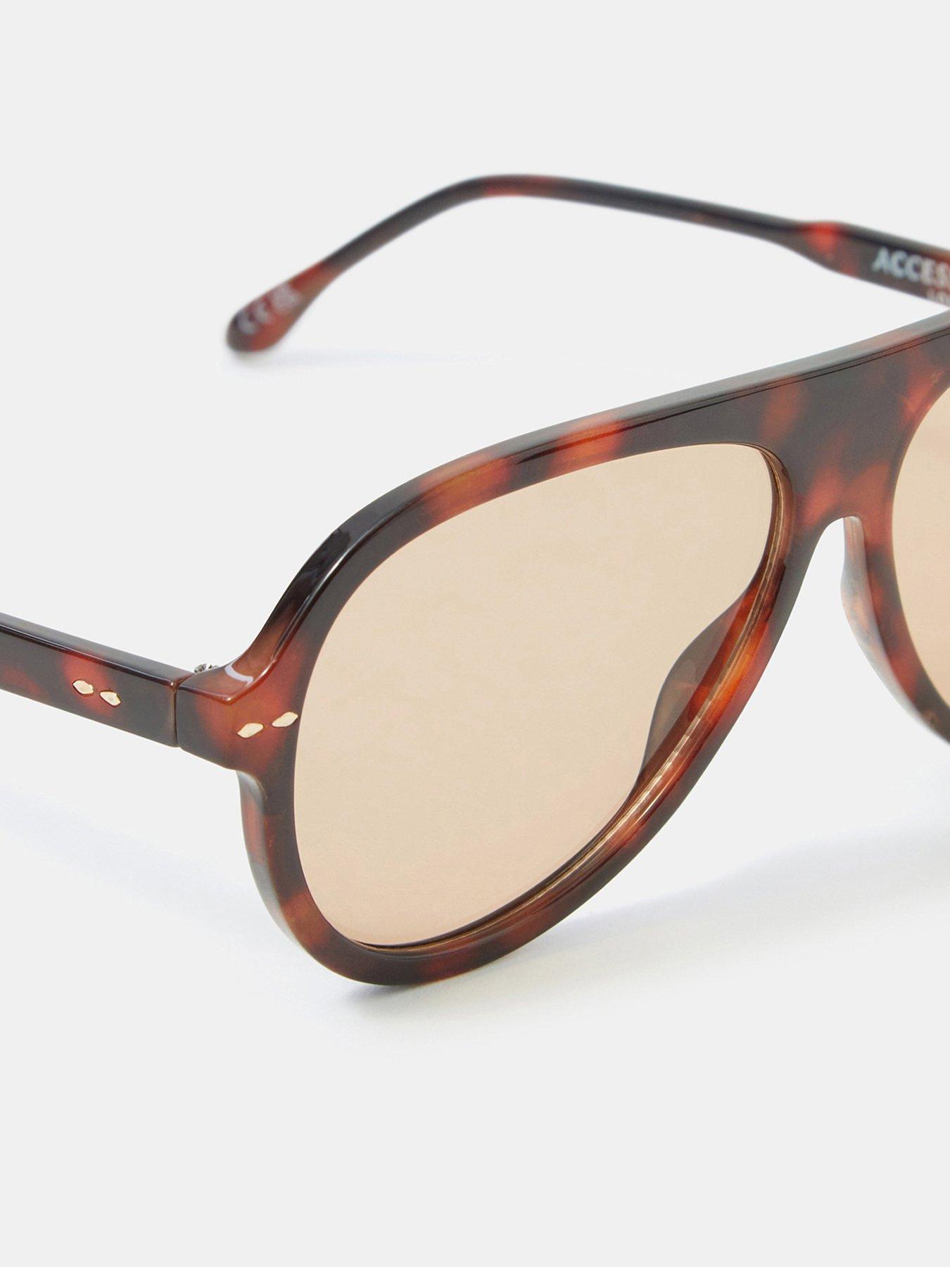 Image 3 of 3 of Accessorize Tort Aviator Sunglasses