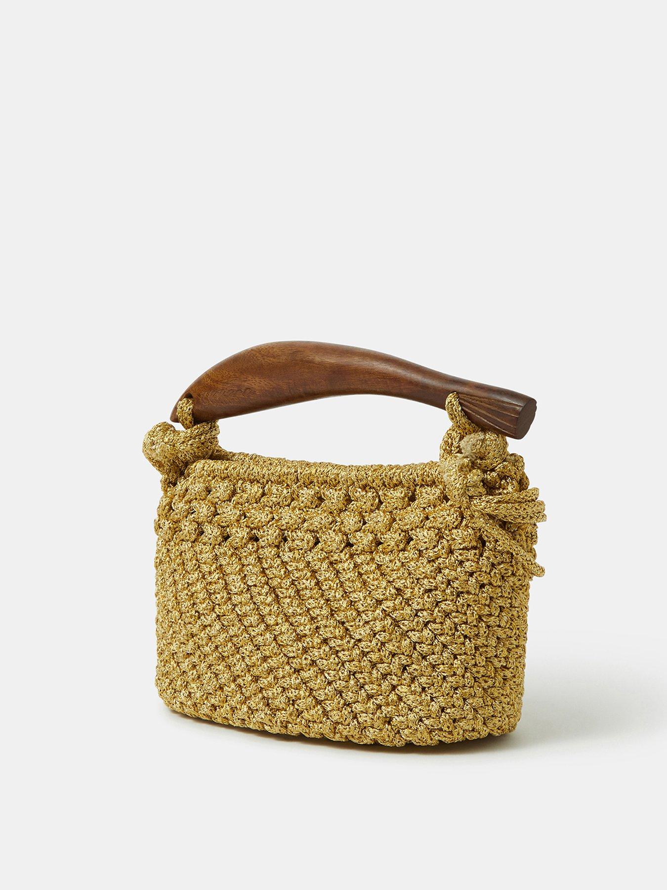 Image 3 of 5 of Accessorize Fish Handle Woven Crossbody Bag