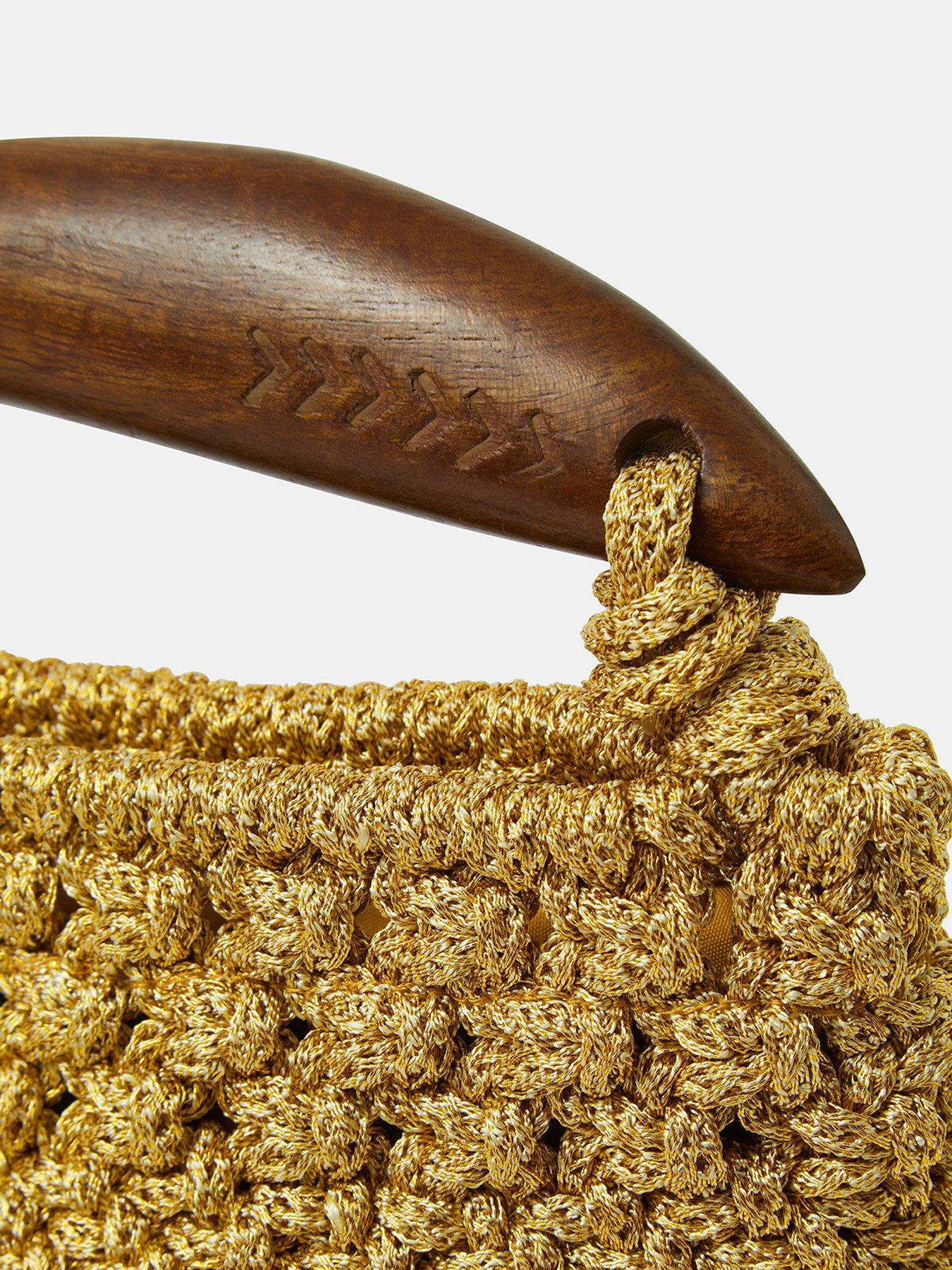 Image 4 of 5 of Accessorize Fish Handle Woven Crossbody Bag