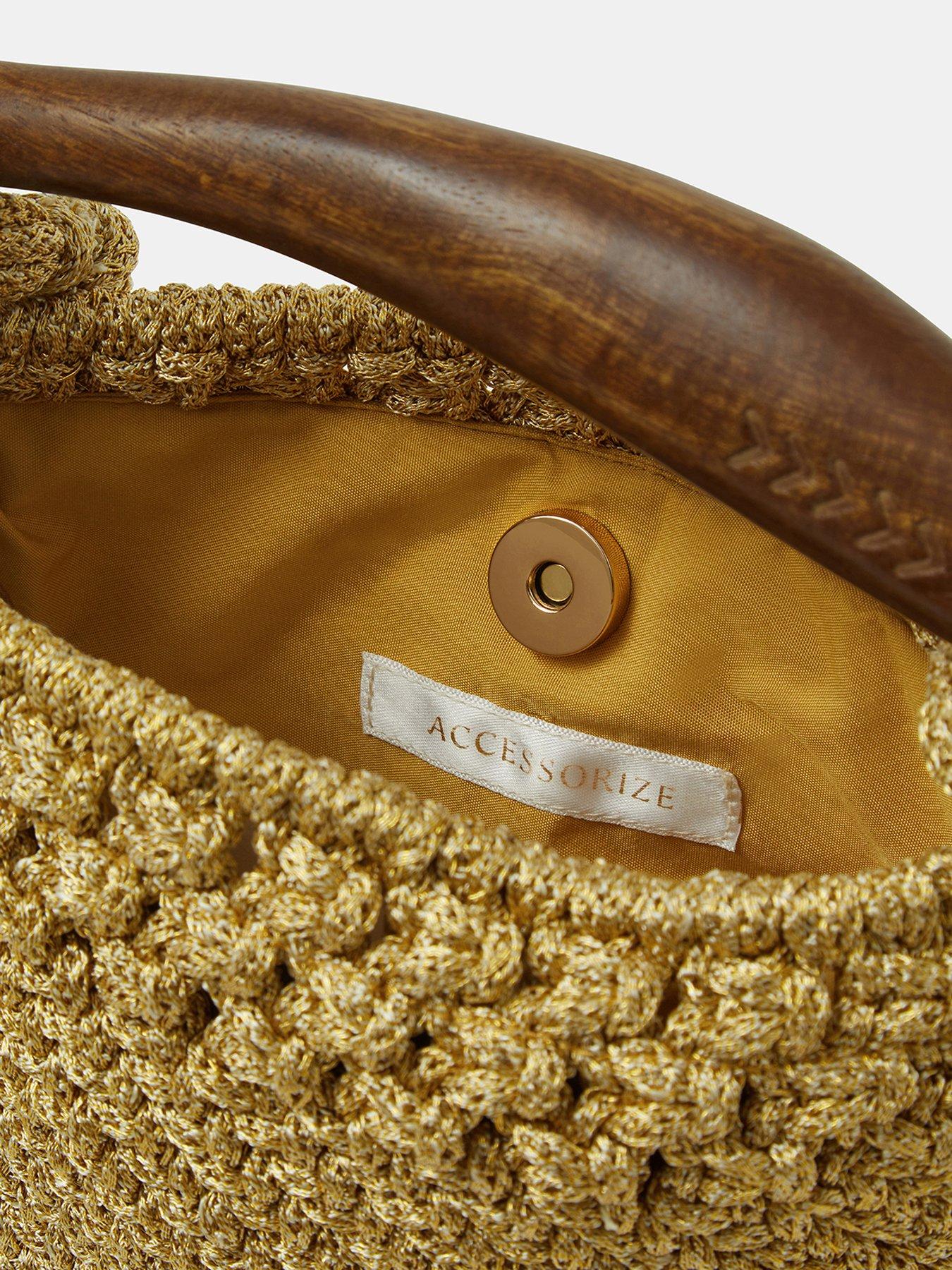 Image 5 of 5 of Accessorize Fish Handle Woven Crossbody Bag
