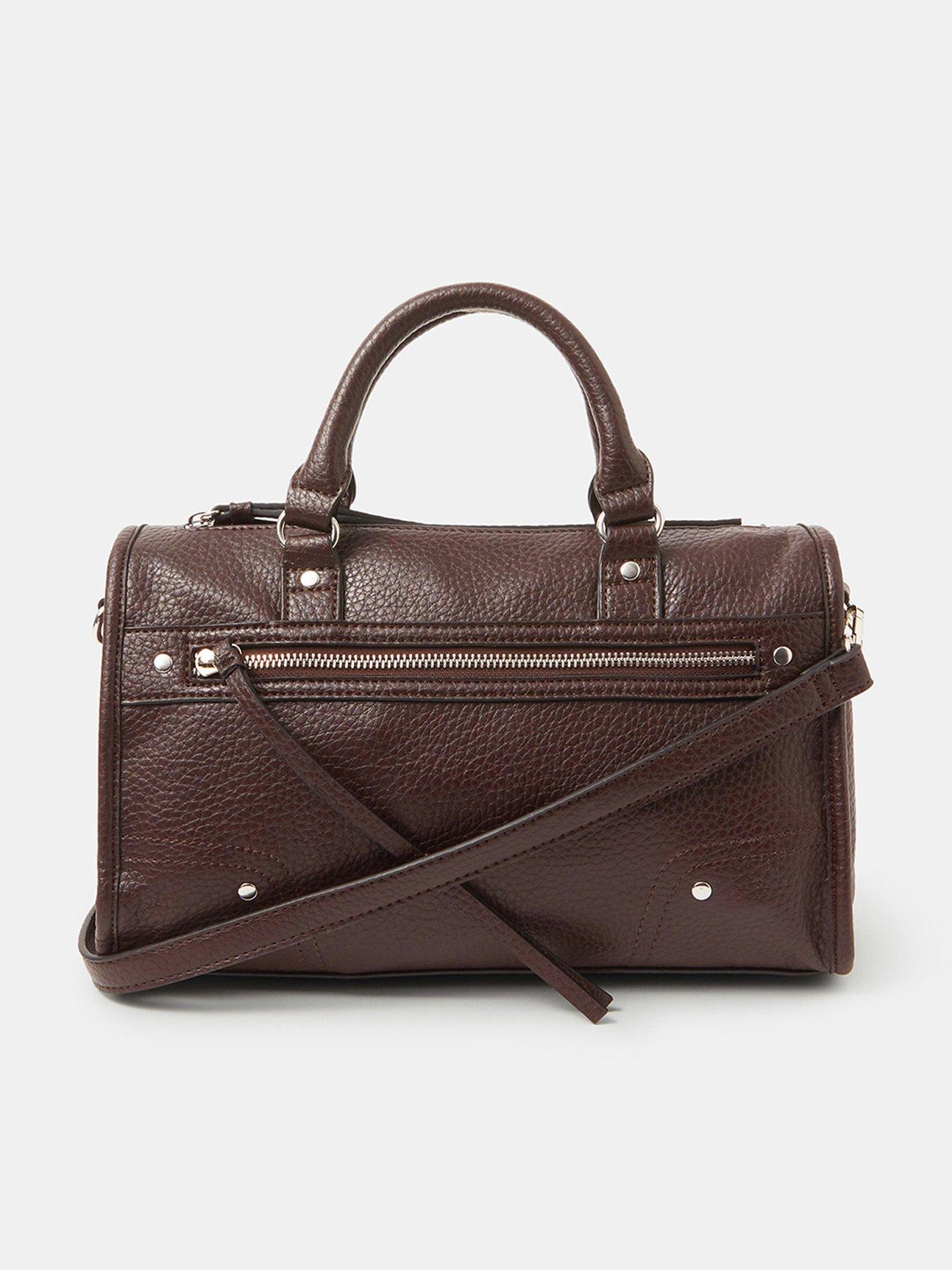 Image 1 of 5 of Accessorize Faux Leather Zip Handbag