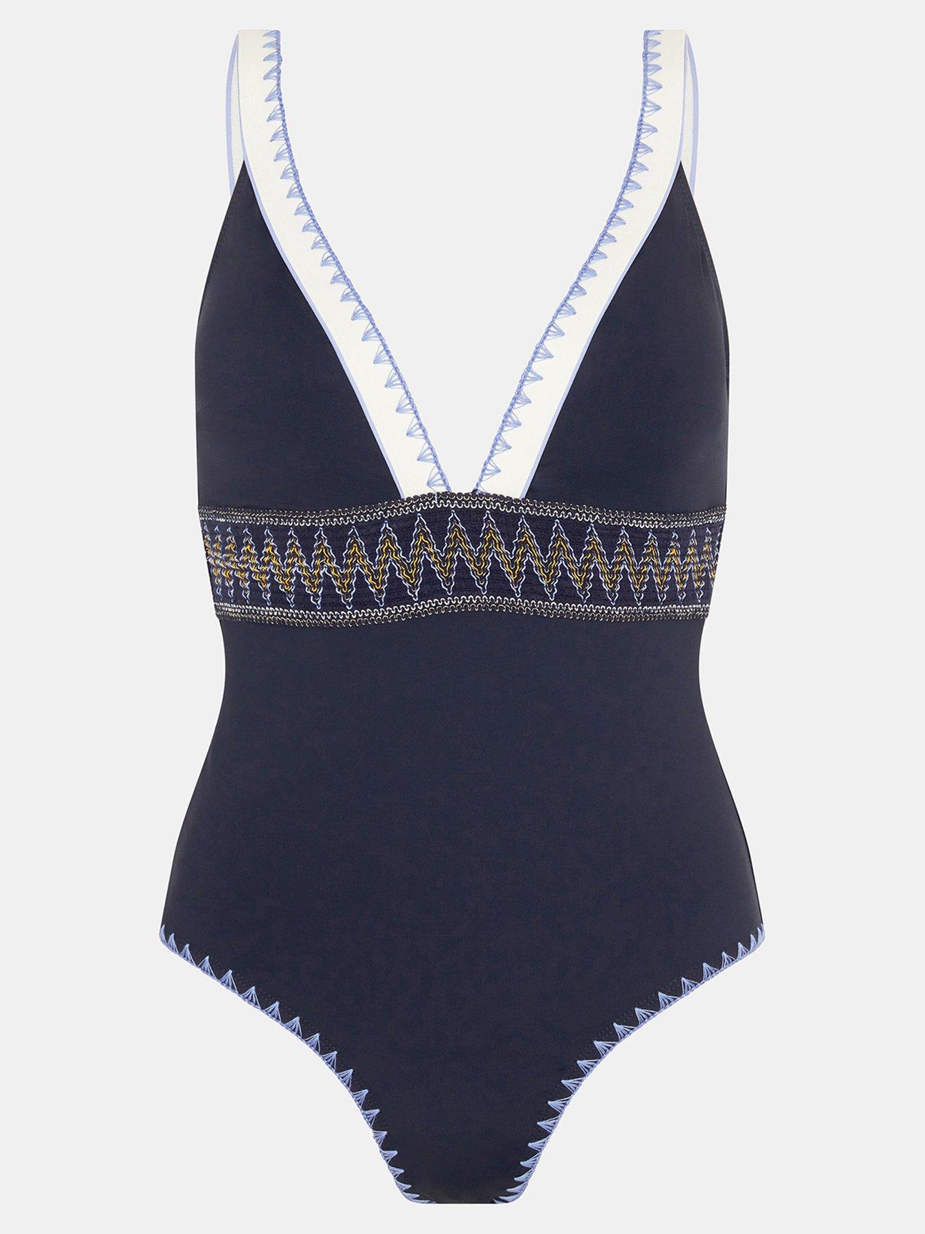 Image 3 of 5 of Accessorize Plunge Geometric Swimsuit