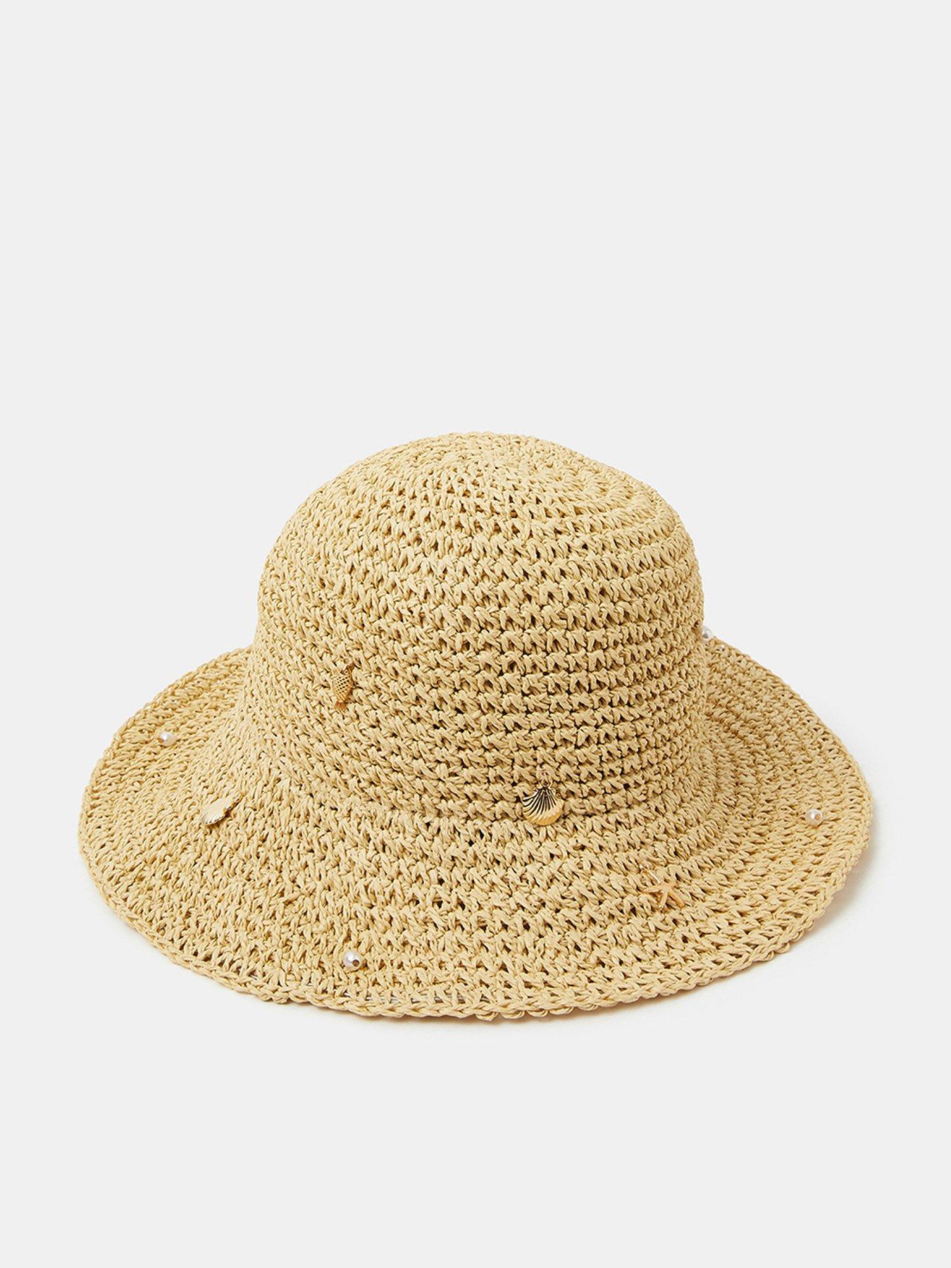 Accessorize Charm Straw Bucket Hat