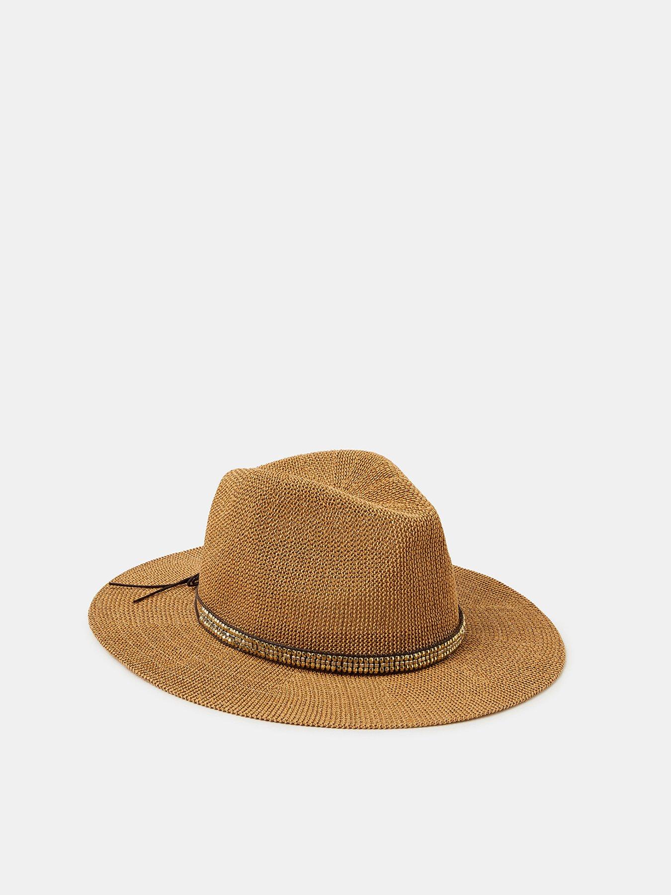 Image 2 of 3 of Accessorize Metallic Trim Fedora Hat