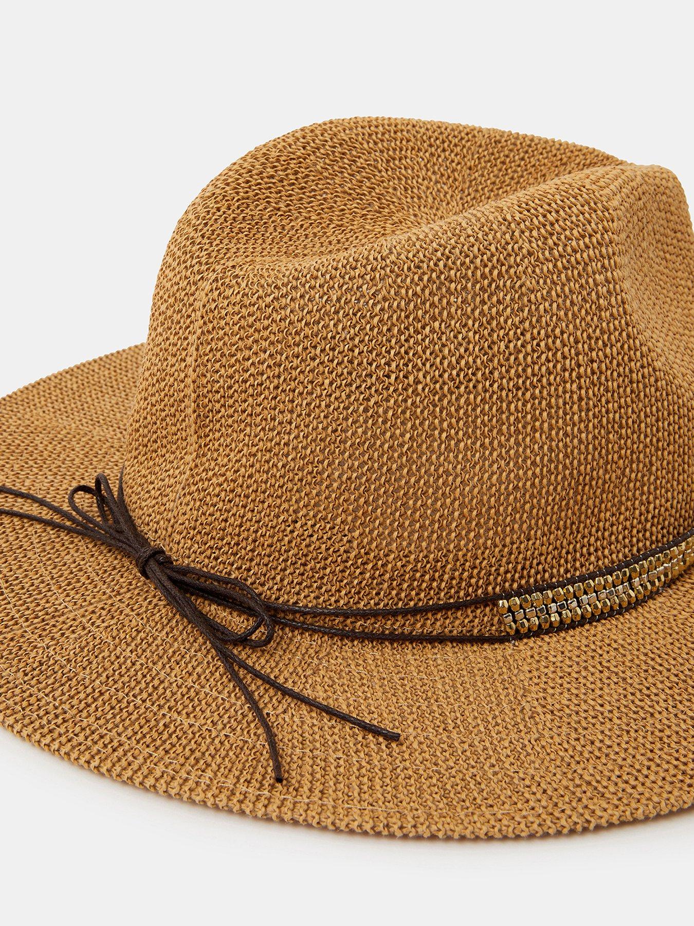 Image 3 of 3 of Accessorize Metallic Trim Fedora Hat