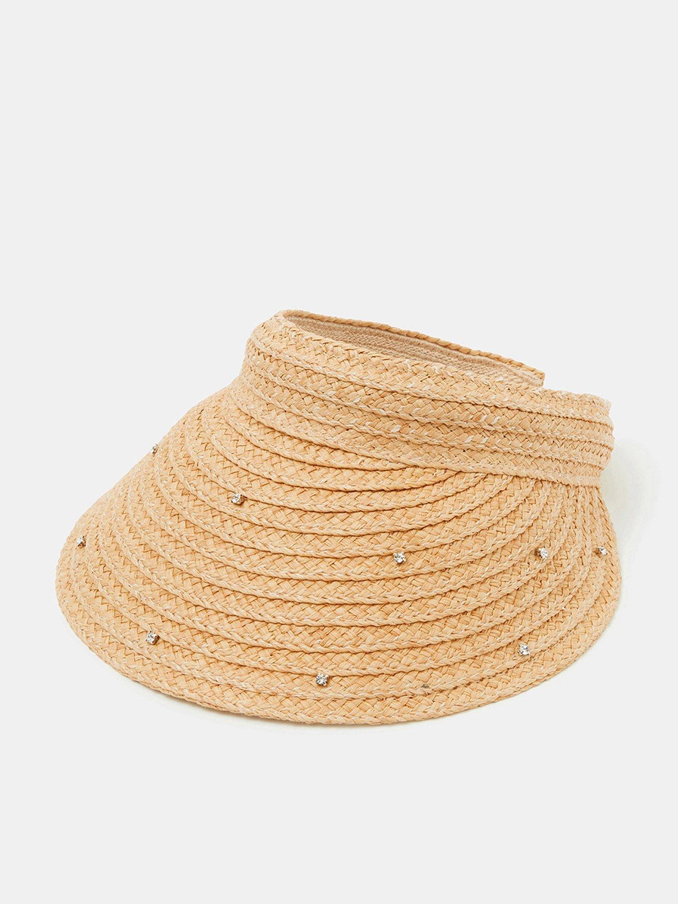 Image 1 of 4 of Accessorize Diamant&atilde;&copy; Embellished Woven Sun Visor