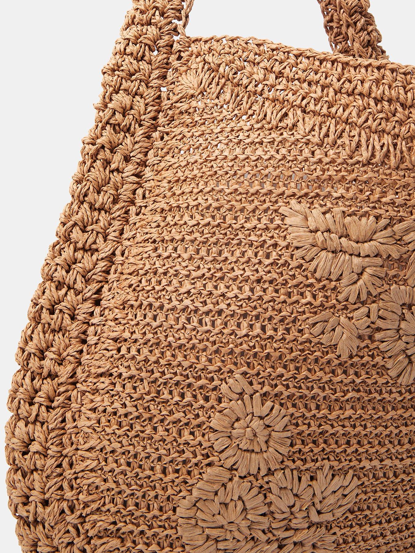 Image 5 of 5 of Accessorize Slouchy Raffia Flower Bag