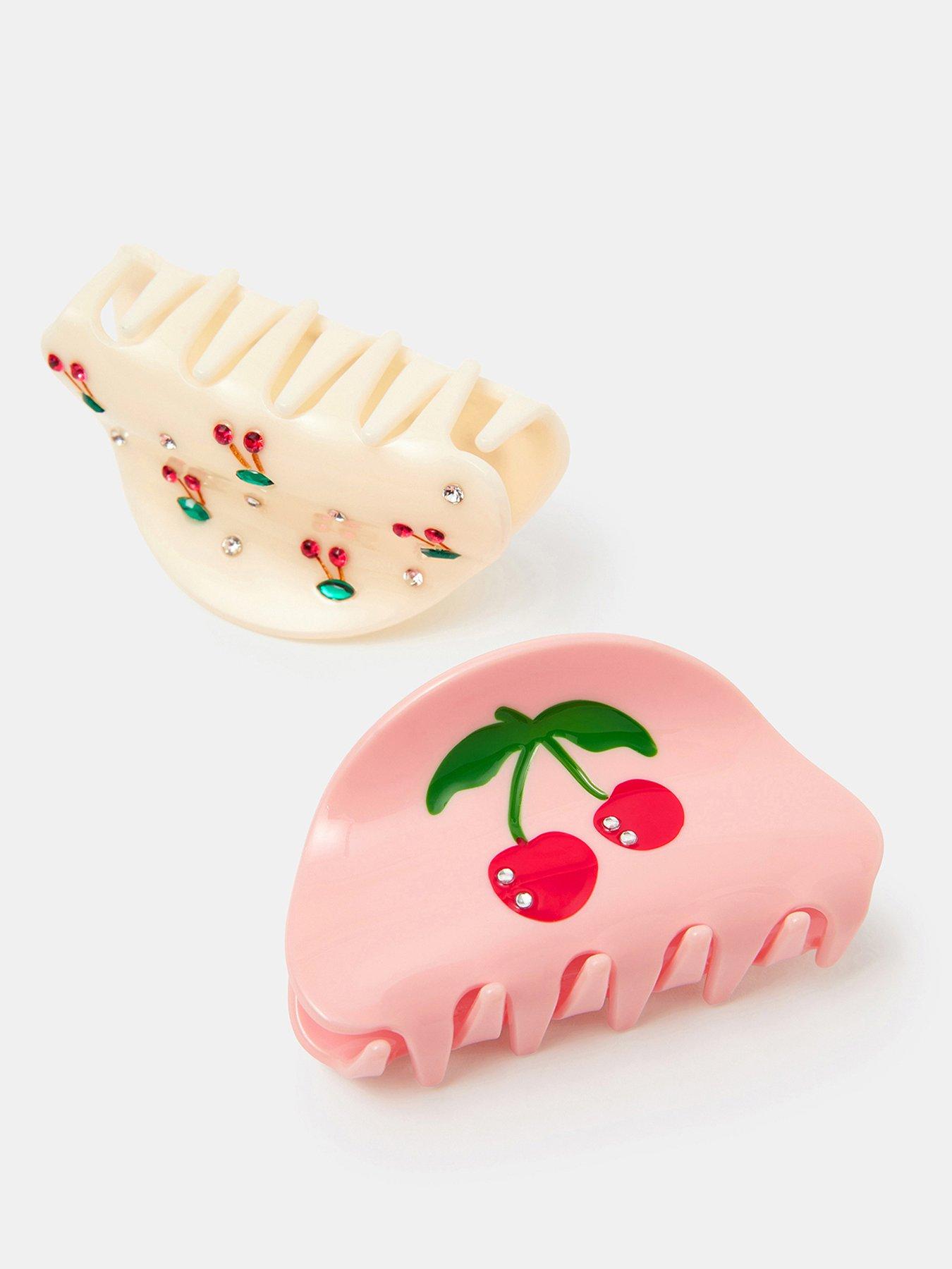 Image 3 of 3 of Accessorize 2-pack Cherry Gem Claw Clips