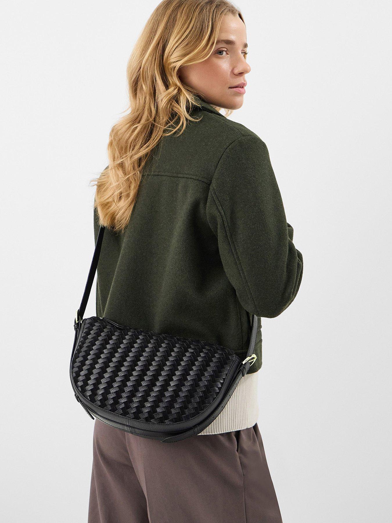 Image 2 of 5 of Accessorize Woven Leather Crossbody Bag