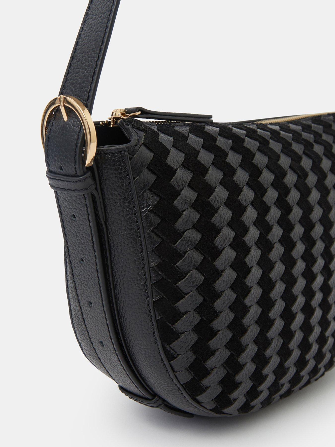 Image 4 of 5 of Accessorize Woven Leather Crossbody Bag