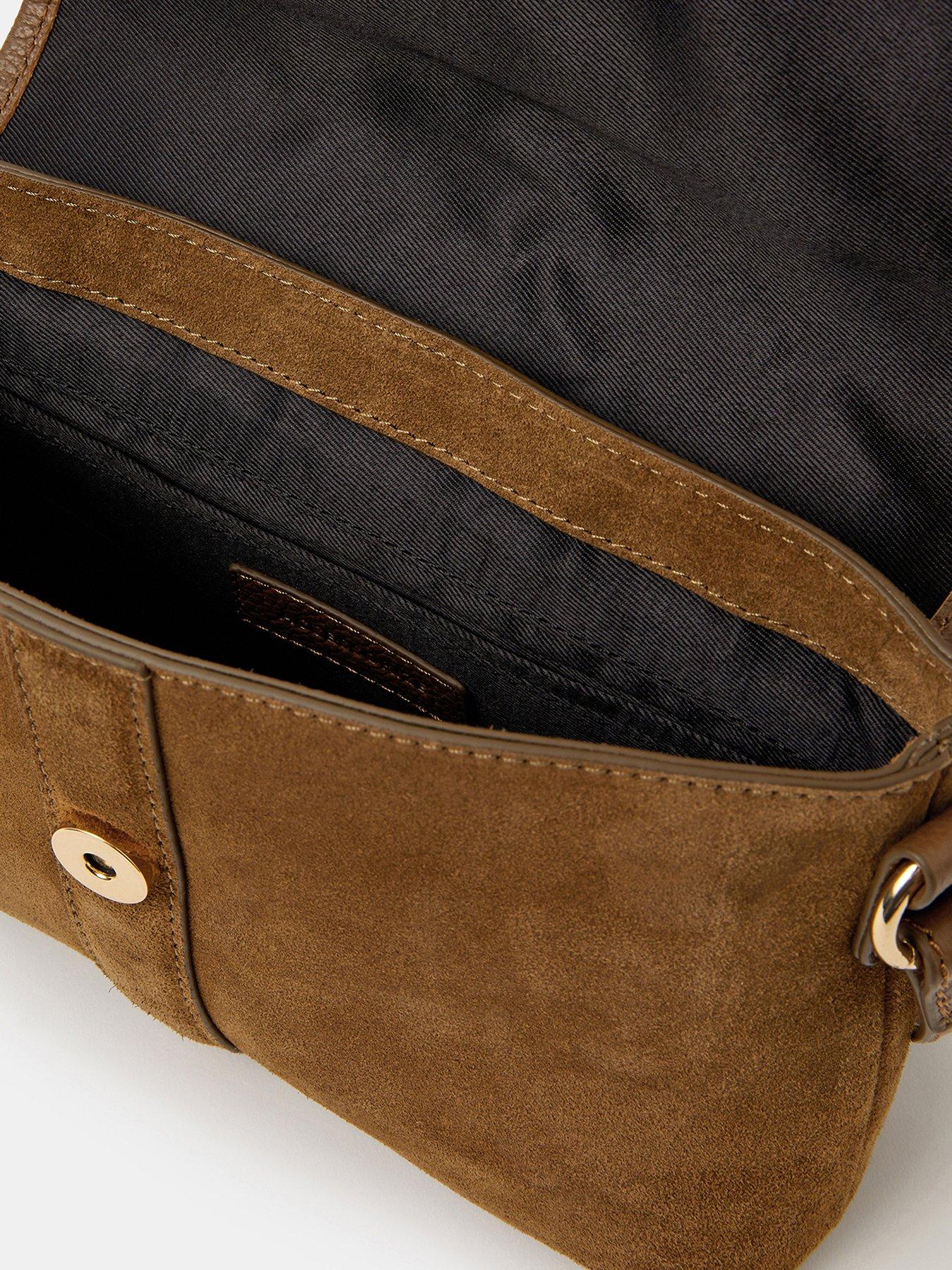 Image 4 of 4 of Accessorize Eyelet Detail Suede Crossbody Bag