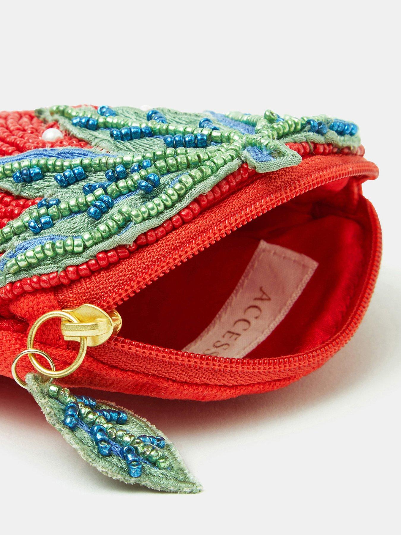 Image 3 of 3 of Accessorize Beaded Strawberry Coin Purse