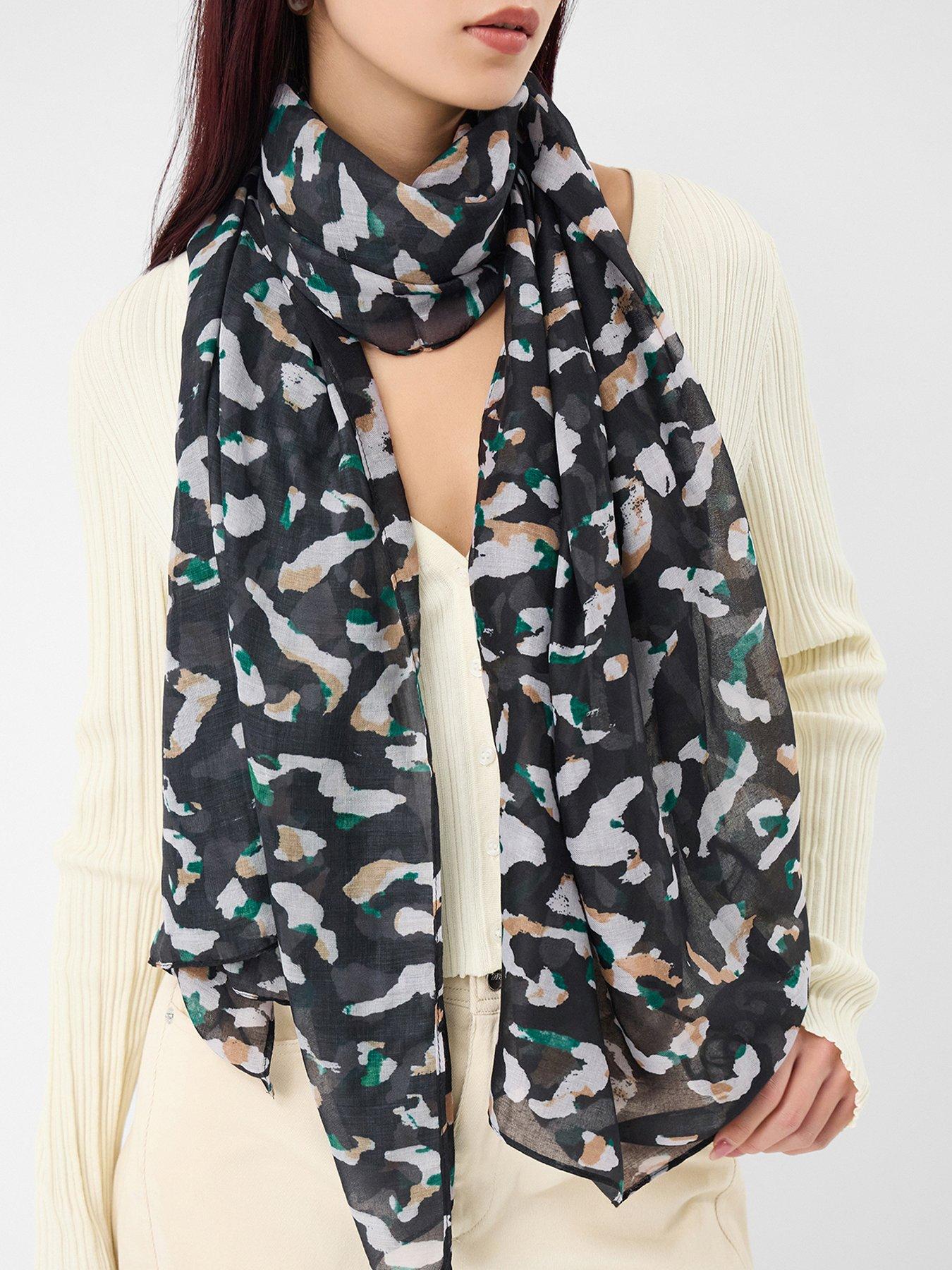 Image 2 of 3 of Accessorize Lightweight Animal Print Scarf