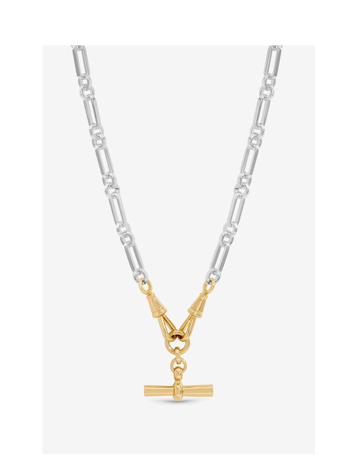 Inicio Two Tone T-Bar Necklace - Gift Pouch