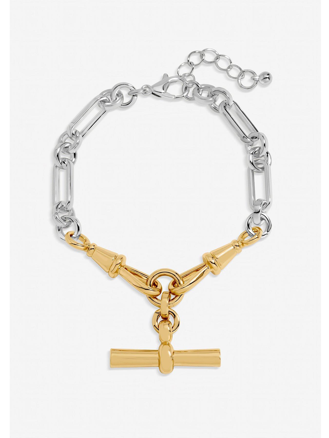 Inicio Inicio Two Tone T-Bar Bracelet - Gift Pouch
