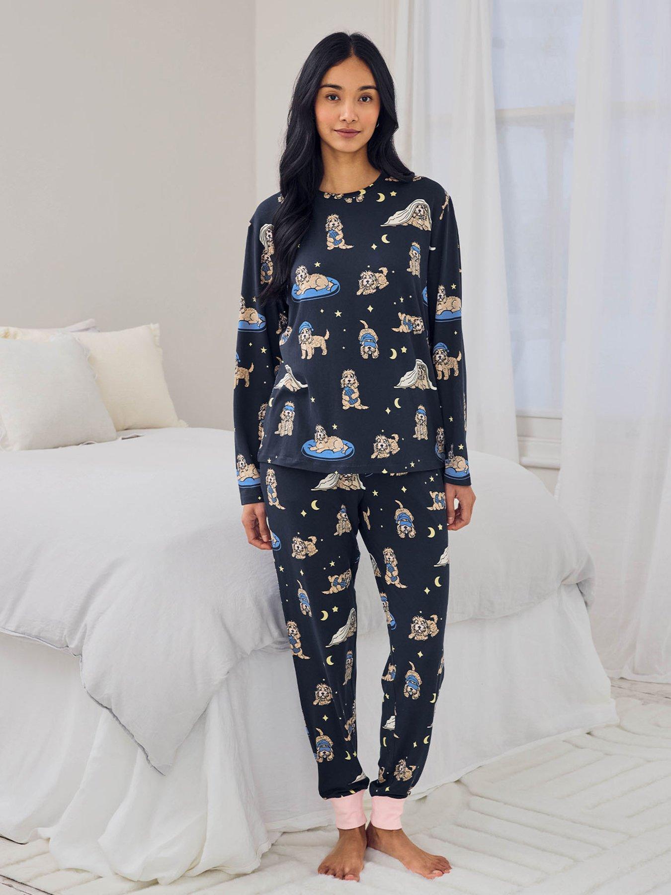 Chelsea Peers Cockapoo Snooze Print Long Pyjama Set