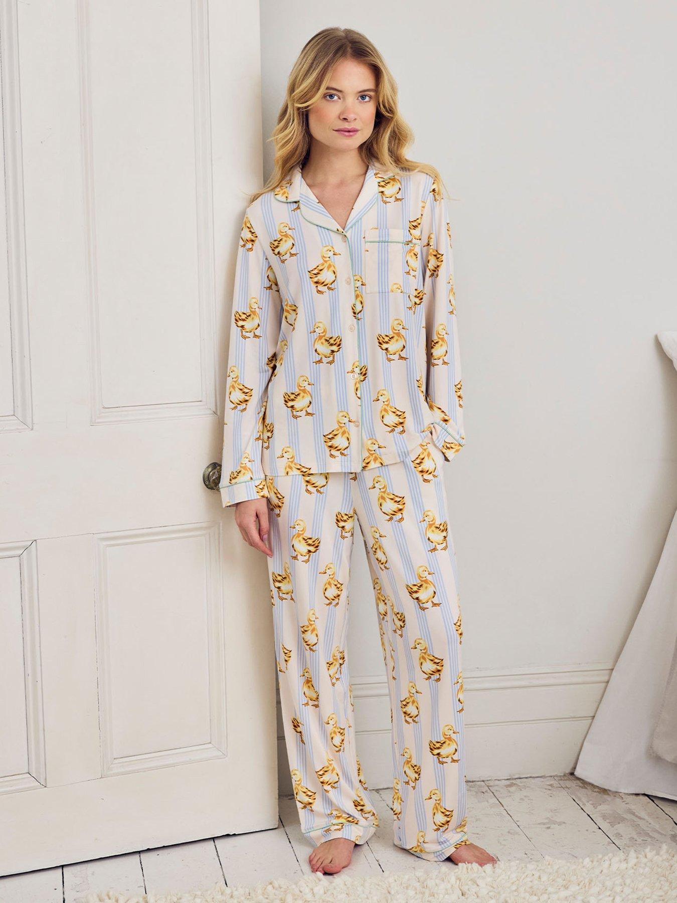 CHELSEA PEERS Fluffy Ducklings Stripe Long Pyjama Set