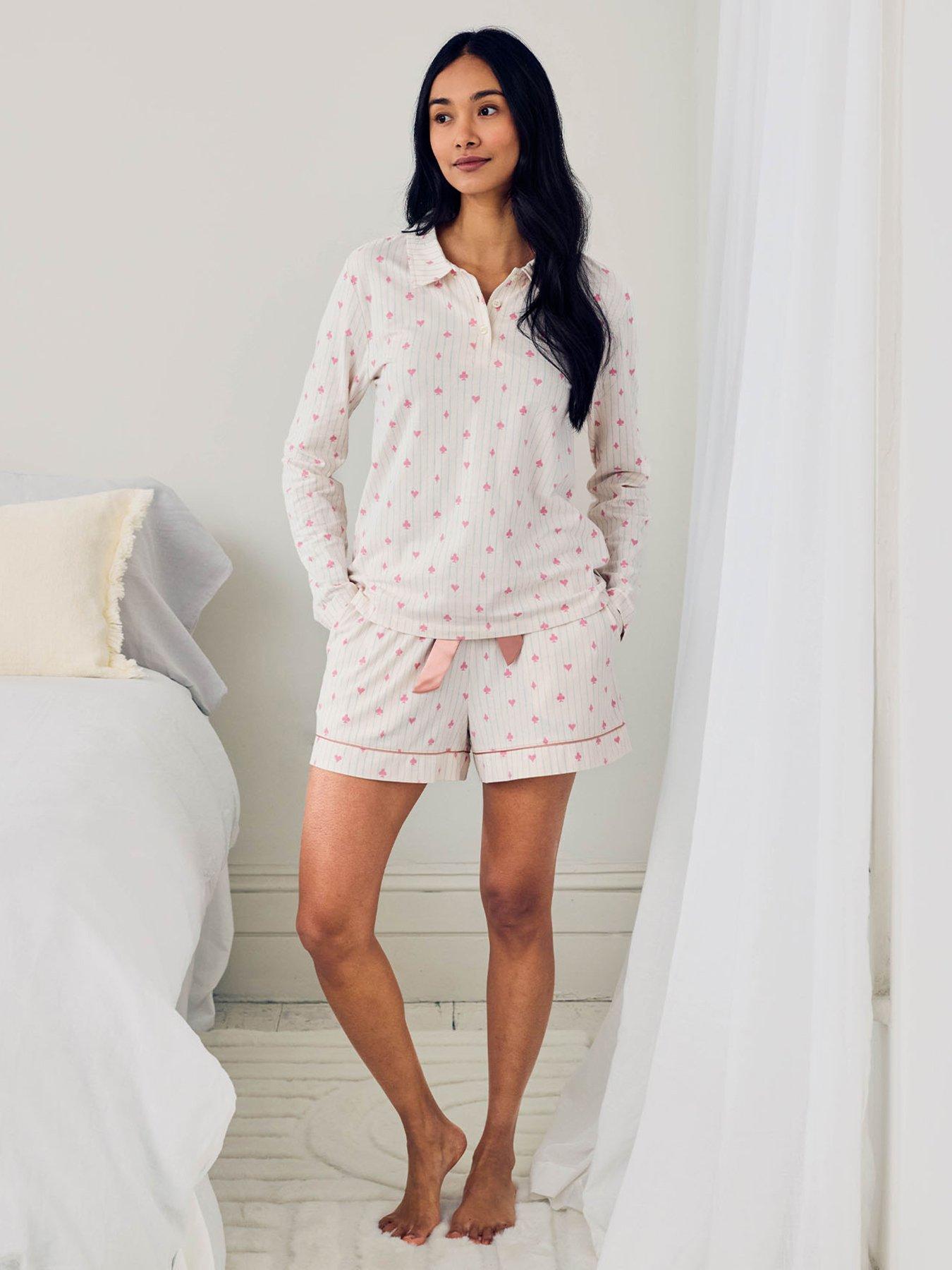 CHELSEA PEERS Organic Cotton Suit Stripe Print Short Pyjama Set