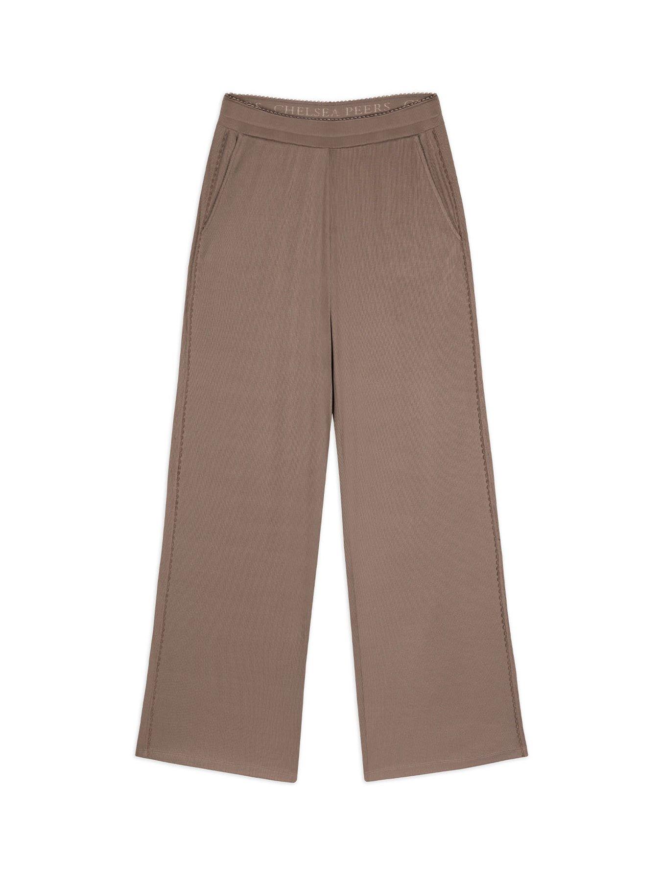 Image 6 of 6 of CHELSEA PEERS Side Trim Rib Joggers - Taupe