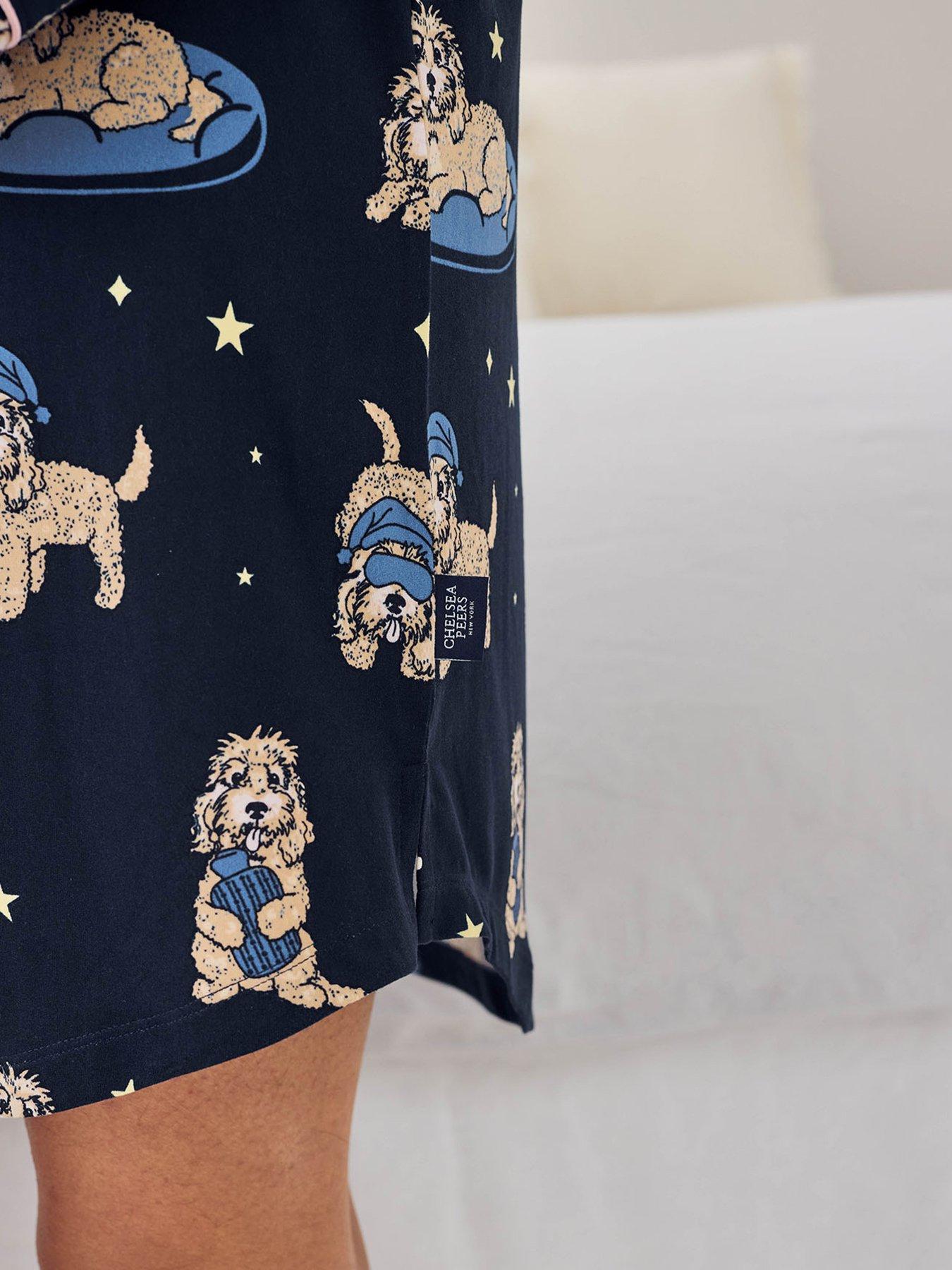 Image 6 of 6 of CHELSEA PEERS Cockapoo Snooze Print Nightshirt