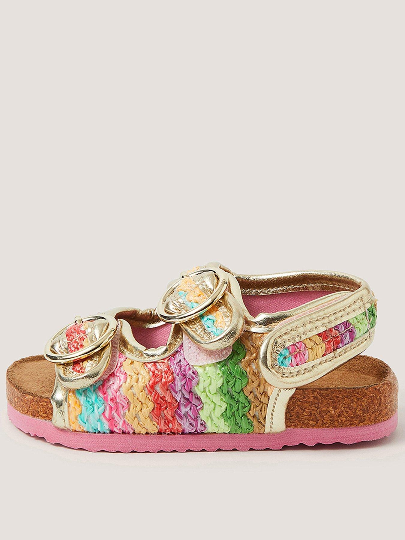 Monsoon Baby Girls Rainbow Cork Sandals
