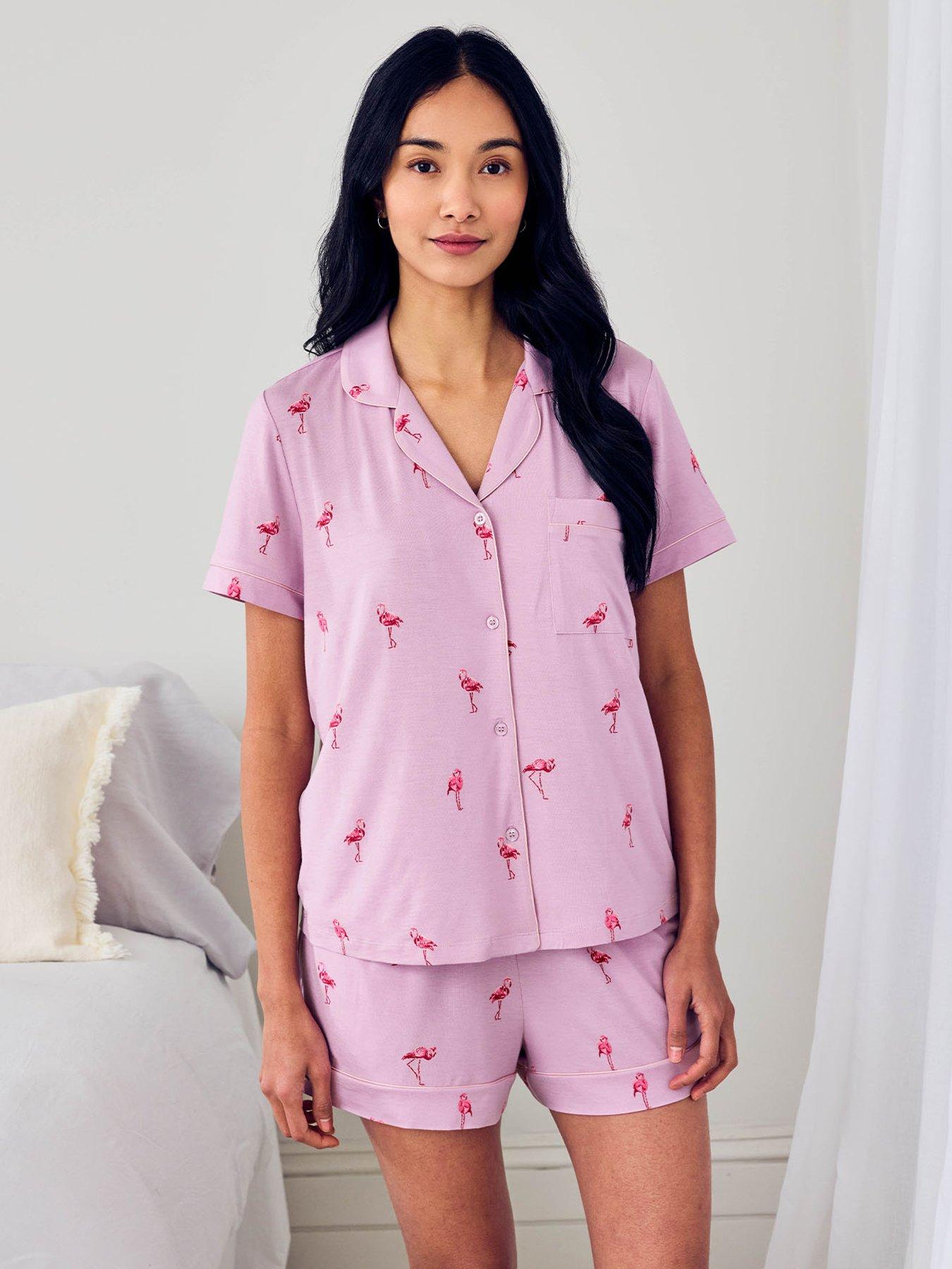 CHELSEA PEERS Chelsea Peers Short Sleeve Revere And Short Set, Modal Lenzing