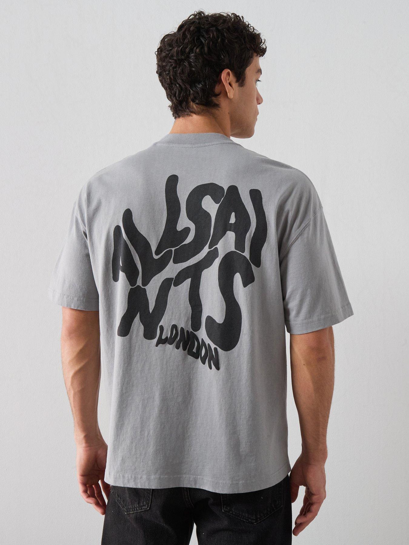 AllSaints Orlando Graphic T-Shirt, Grey, Size M, Men