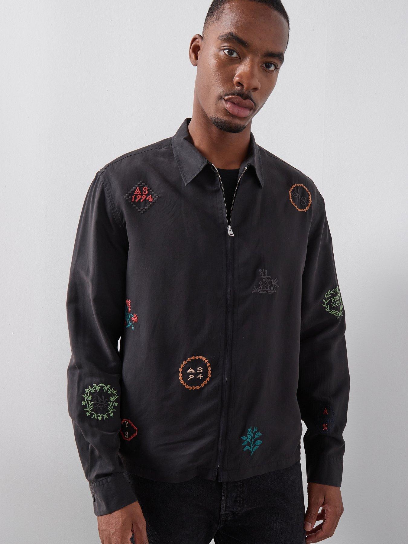 AllSaints Laurel Long Sleeve Zip Through Shirt