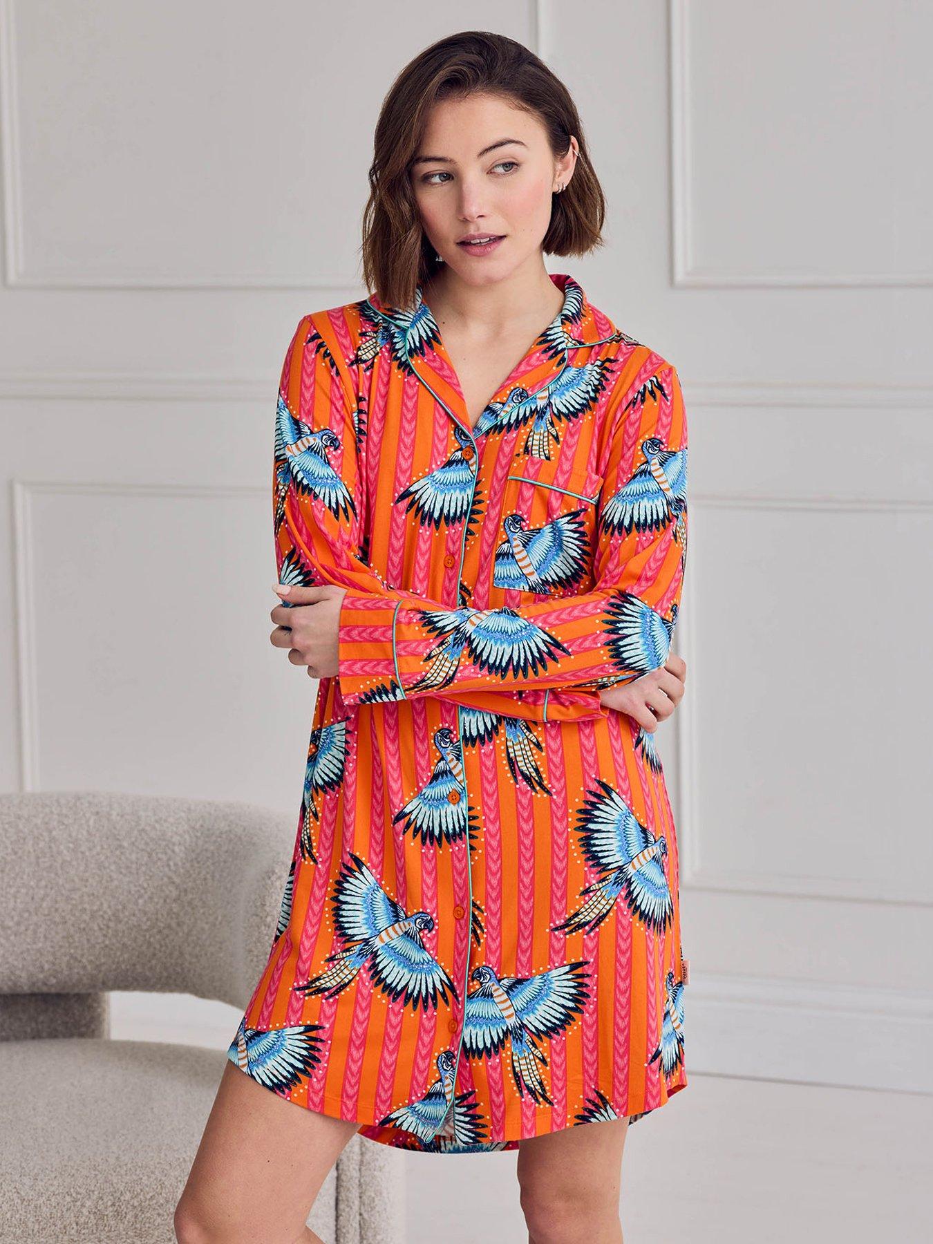 CHELSEA PEERS Parrot Stripe Print Nightshirt - Print