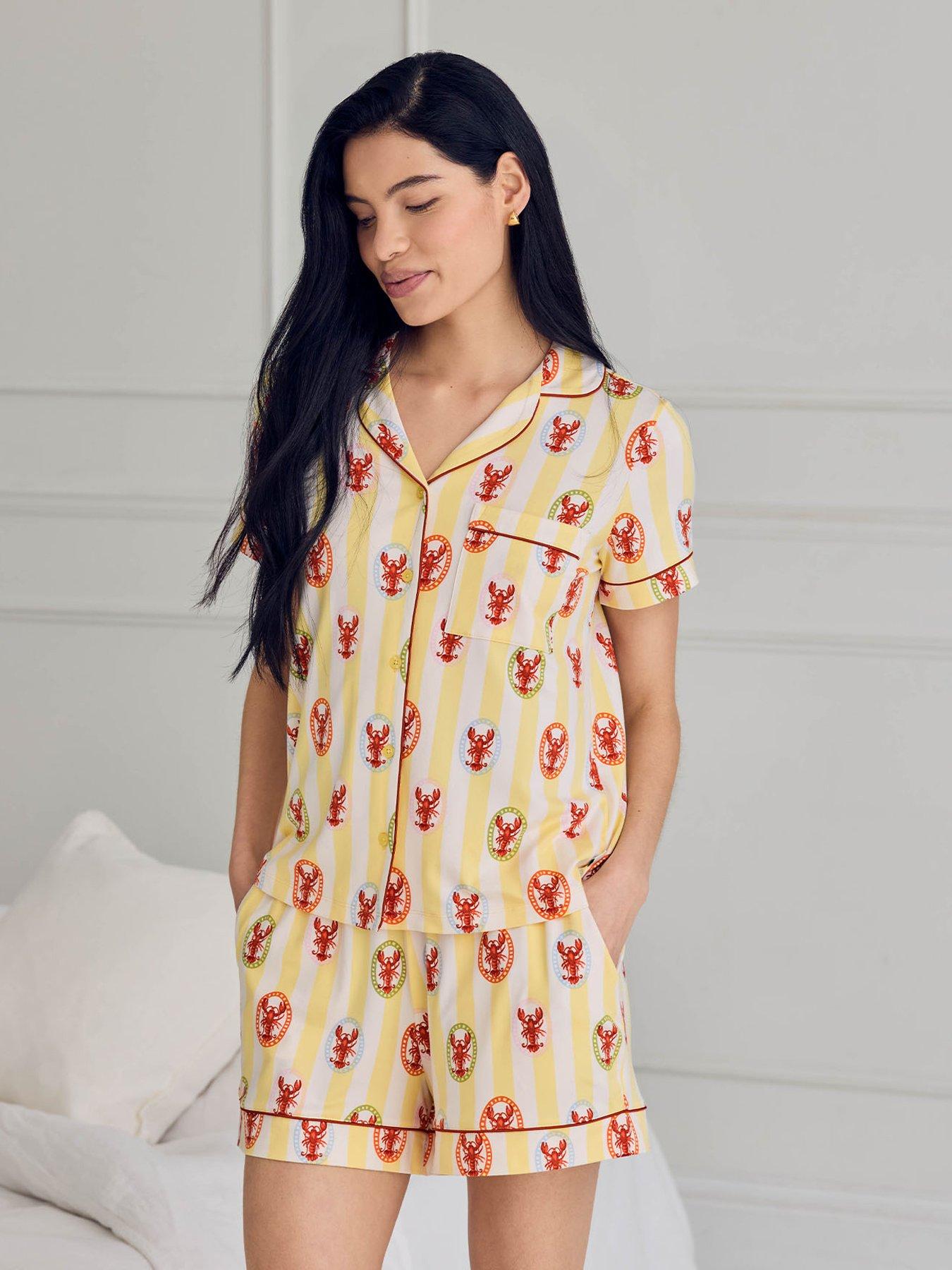 CHELSEA PEERS Lobster Stripe Print Short Pyjama Set - Print