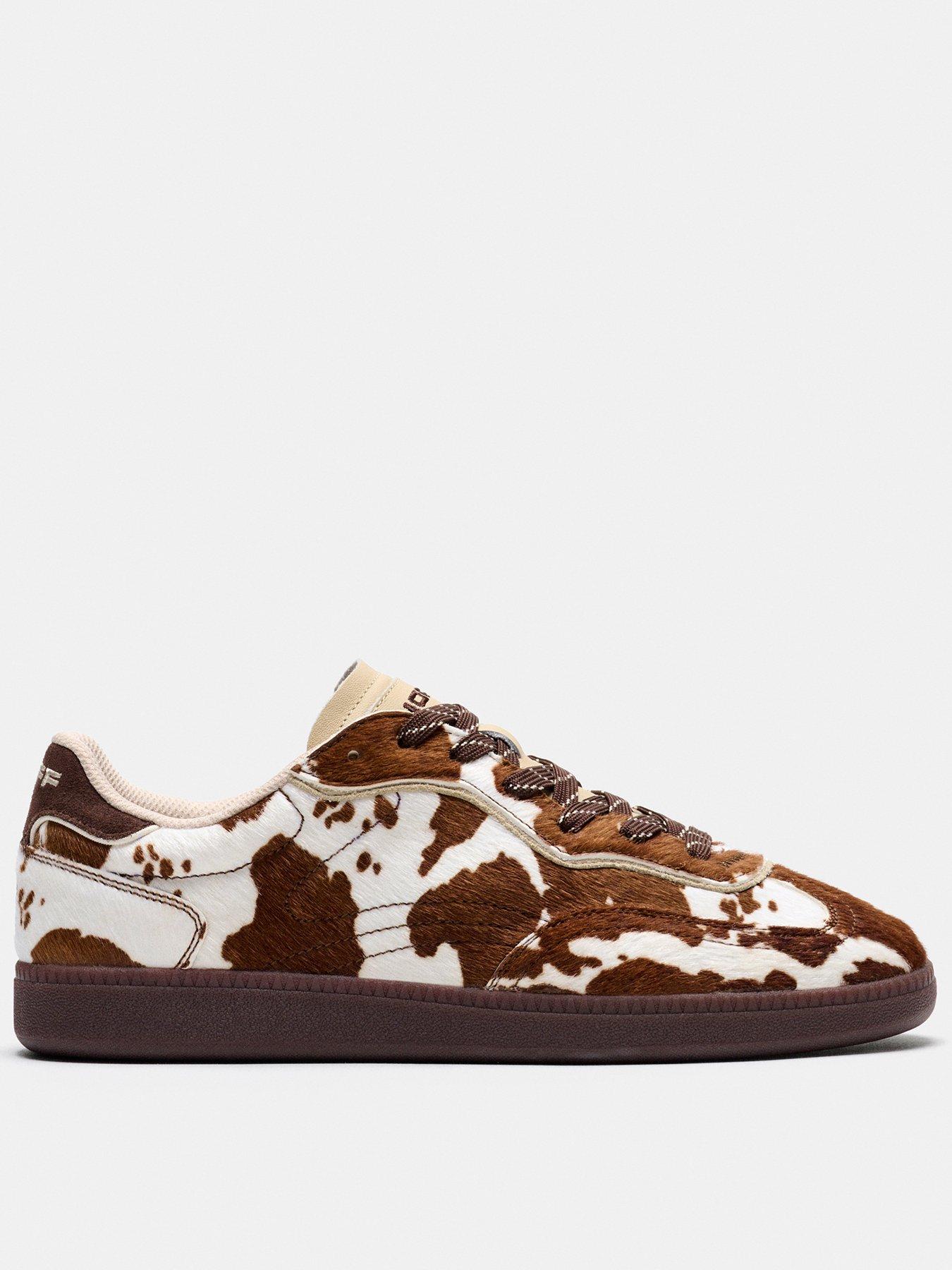 Hoff Womens Park Cow Print Trainers - Brown