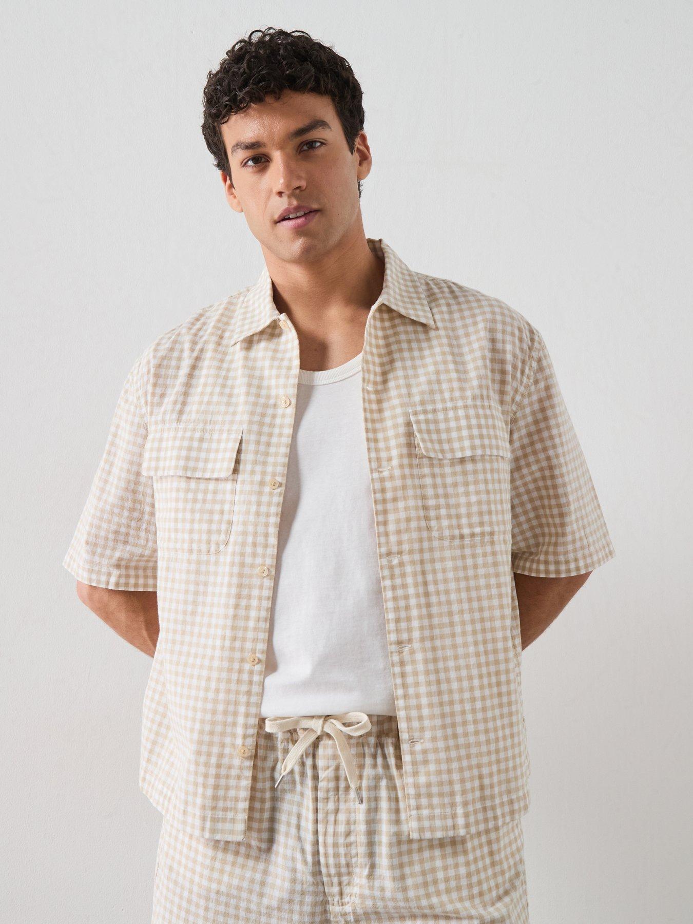 AllSaints Rockland Short Sleeve Shirt, Yellow, Size L, Men