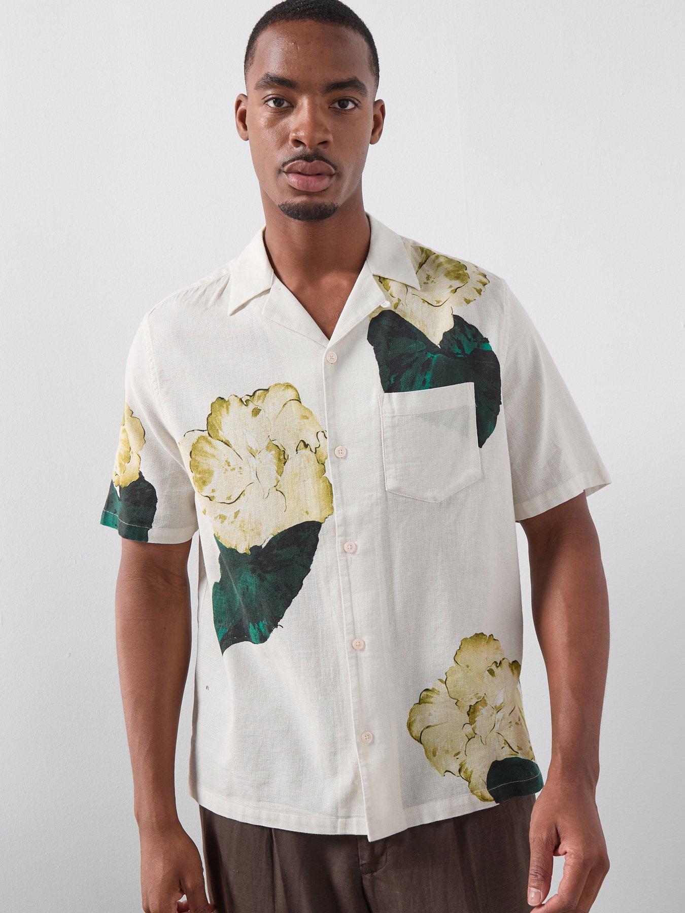 AllSaints Nouvelle Short Sleeve Shirt, Off White, Size Xl, Men