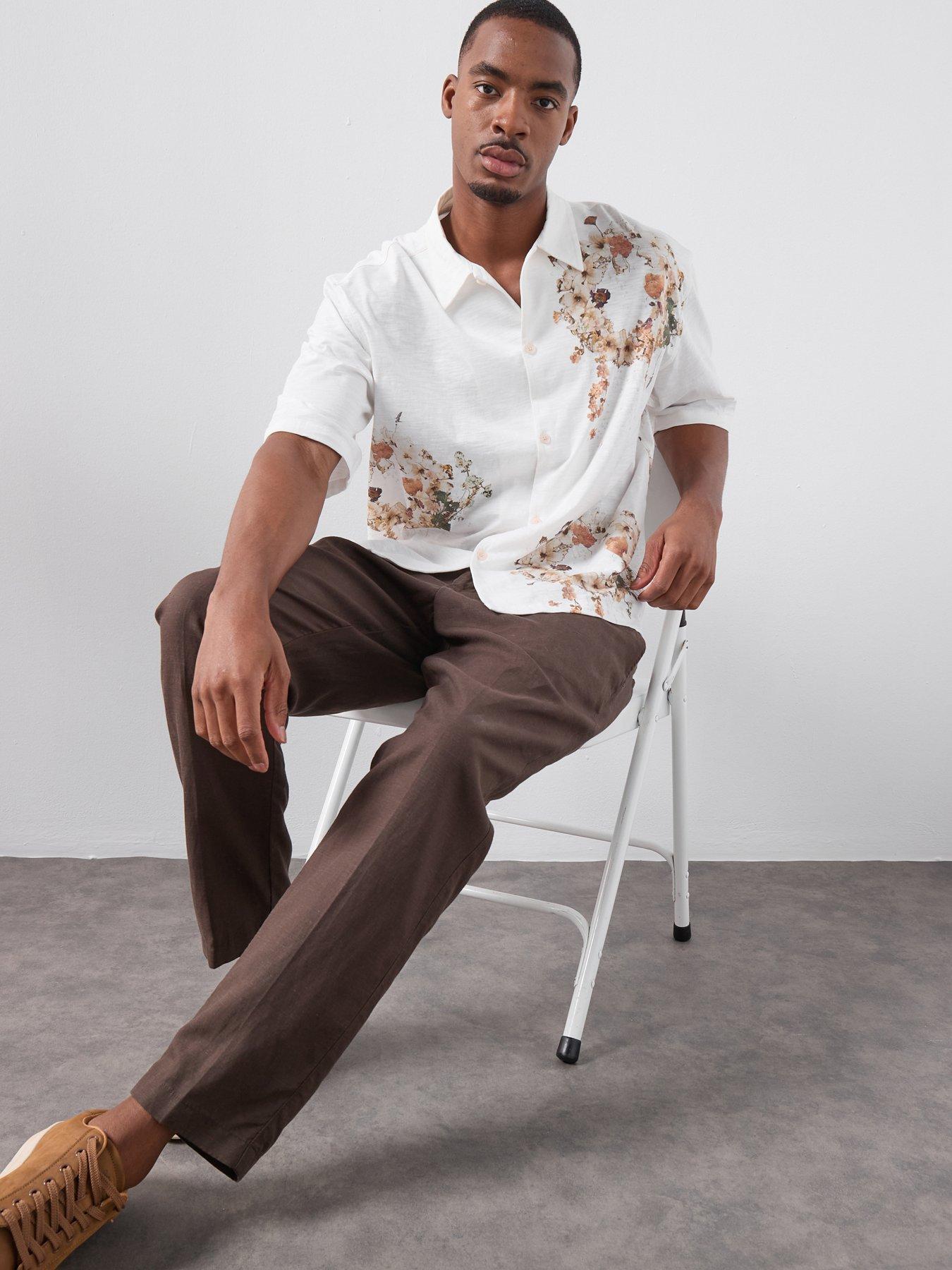 Image 4 of 6 of AllSaints Fleur Lis Short Sleeve Shirt - Off White
