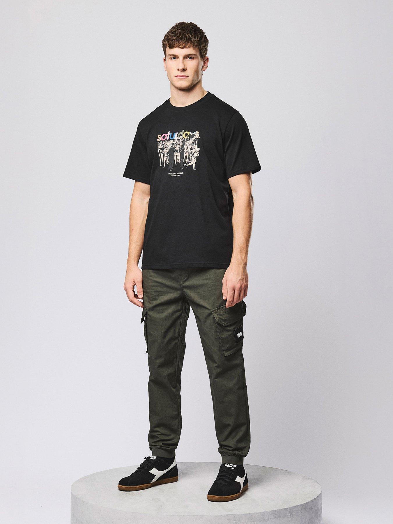 Image 1 of 5 of Weekend Offender Saturdays Kids Graphic Short Sleeve T-shirt - Black