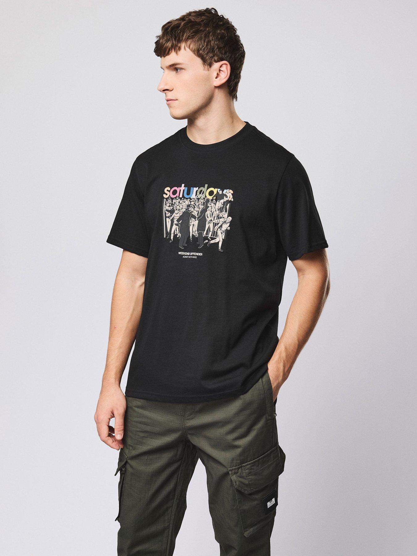 Image 2 of 5 of Weekend Offender Saturdays Kids Graphic Short Sleeve T-shirt - Black