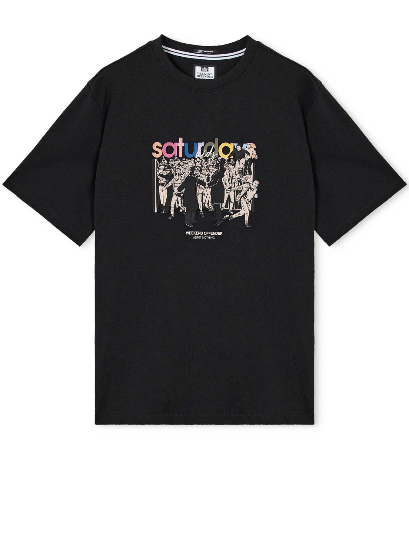 Image 4 of 5 of Weekend Offender Saturdays Kids Graphic Short Sleeve T-shirt - Black