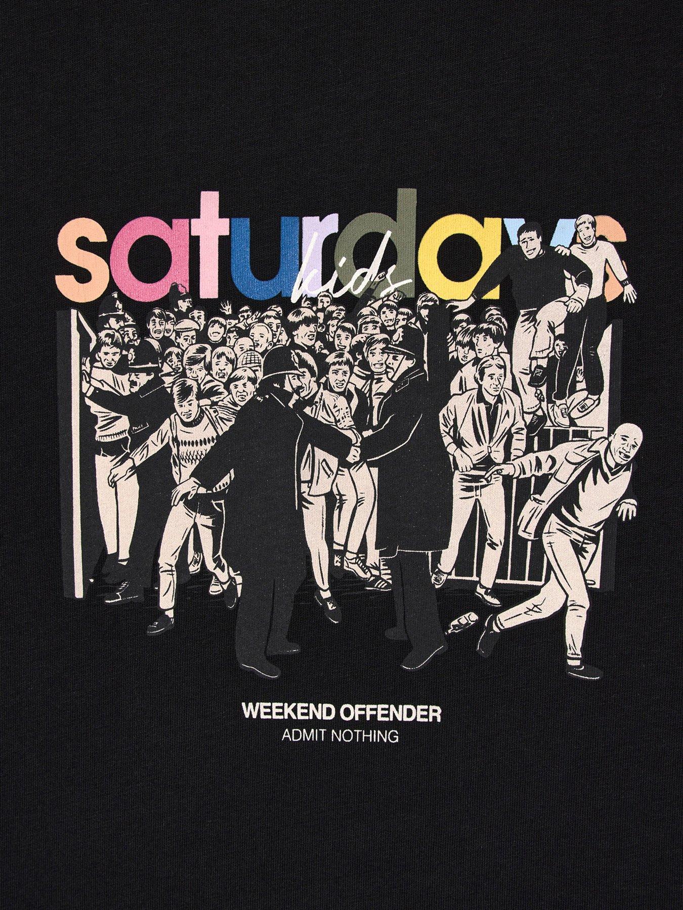Image 5 of 5 of Weekend Offender Saturdays Kids Graphic Short Sleeve T-shirt - Black