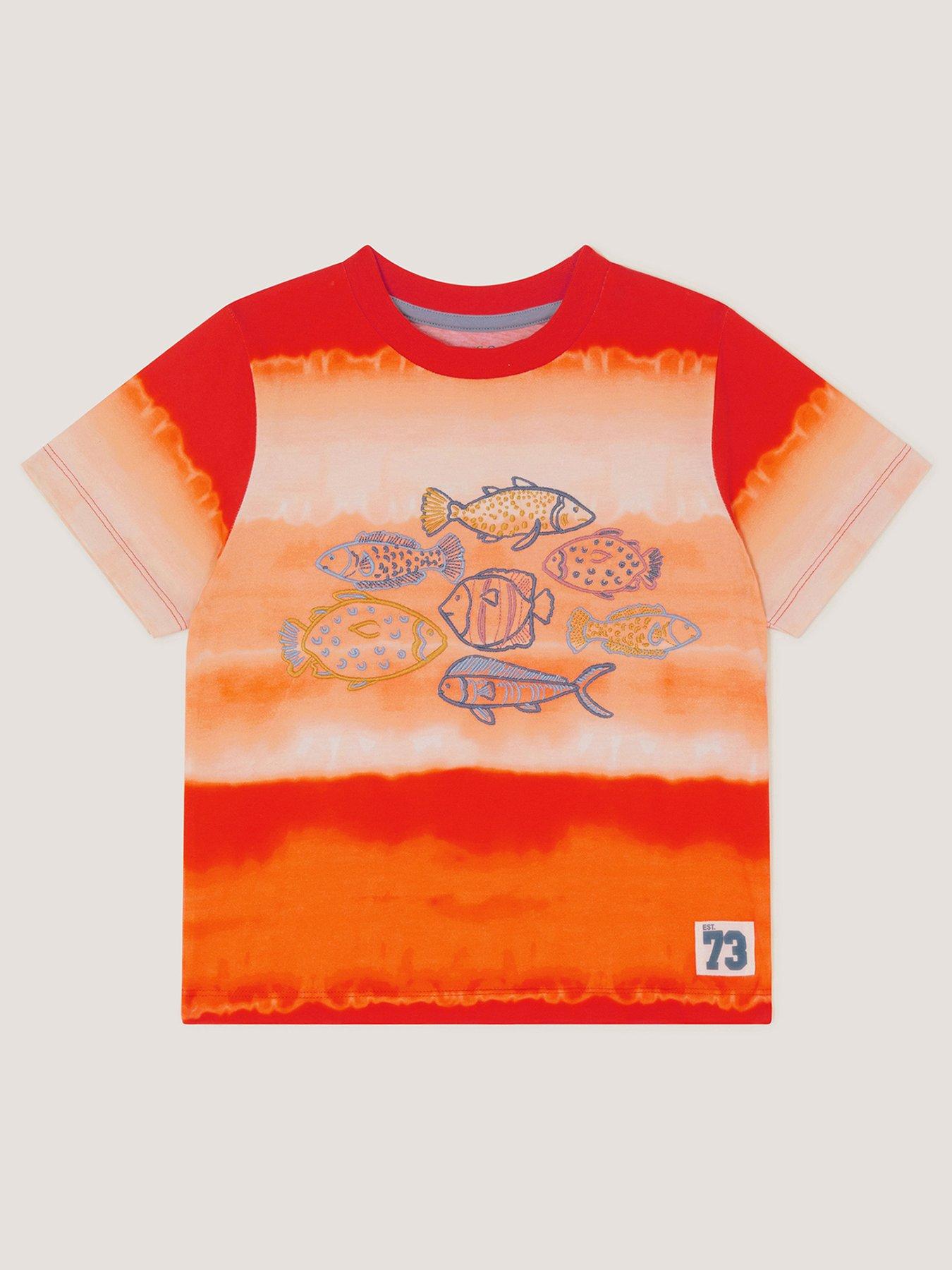 Image 2 of 4 of Monsoon Boys Fishy T-Shirt - Orange