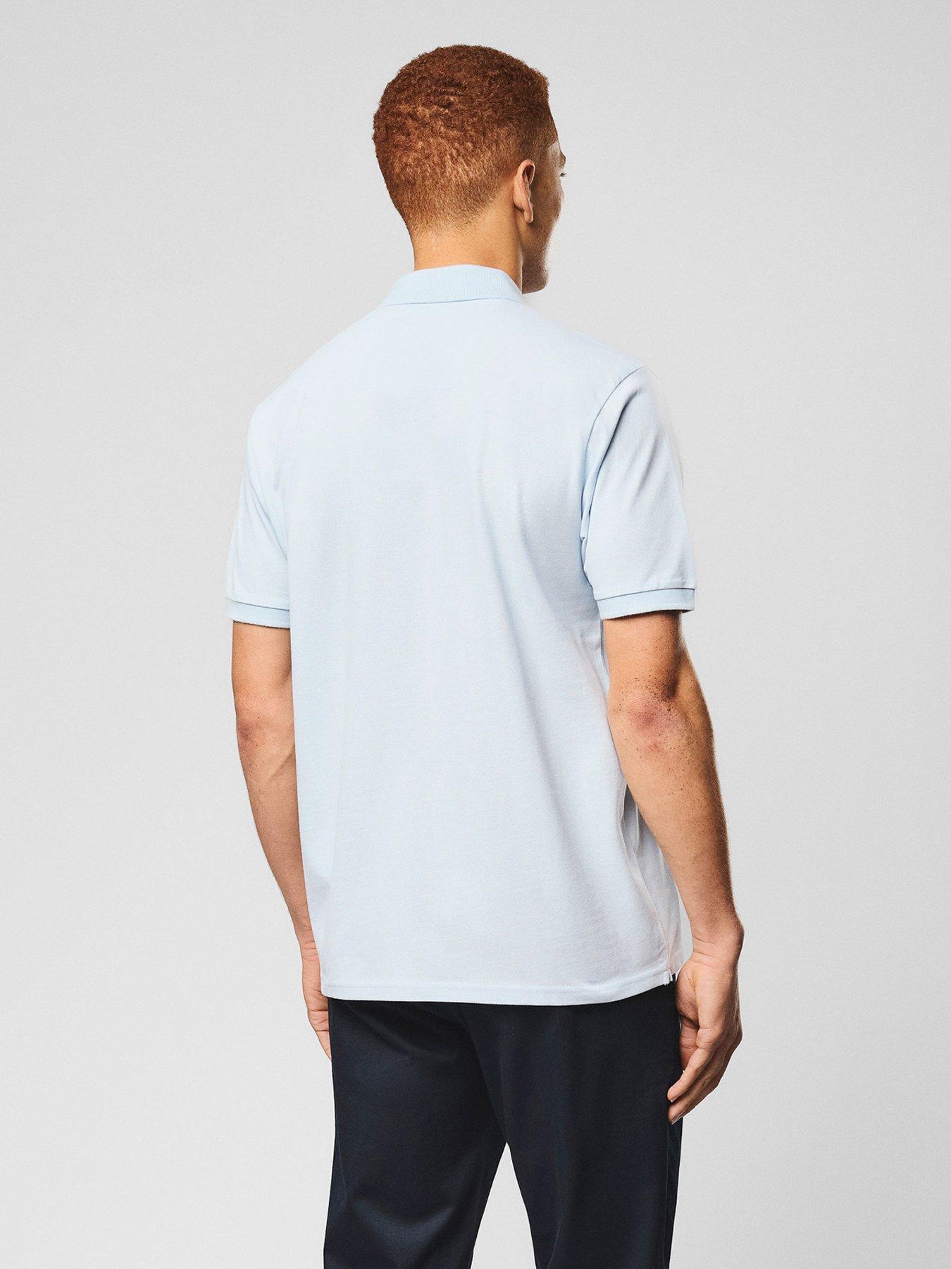 Image 3 of 7 of Weekend Offender Heathcote Short Sleeve Polo Shirt - Light Blue