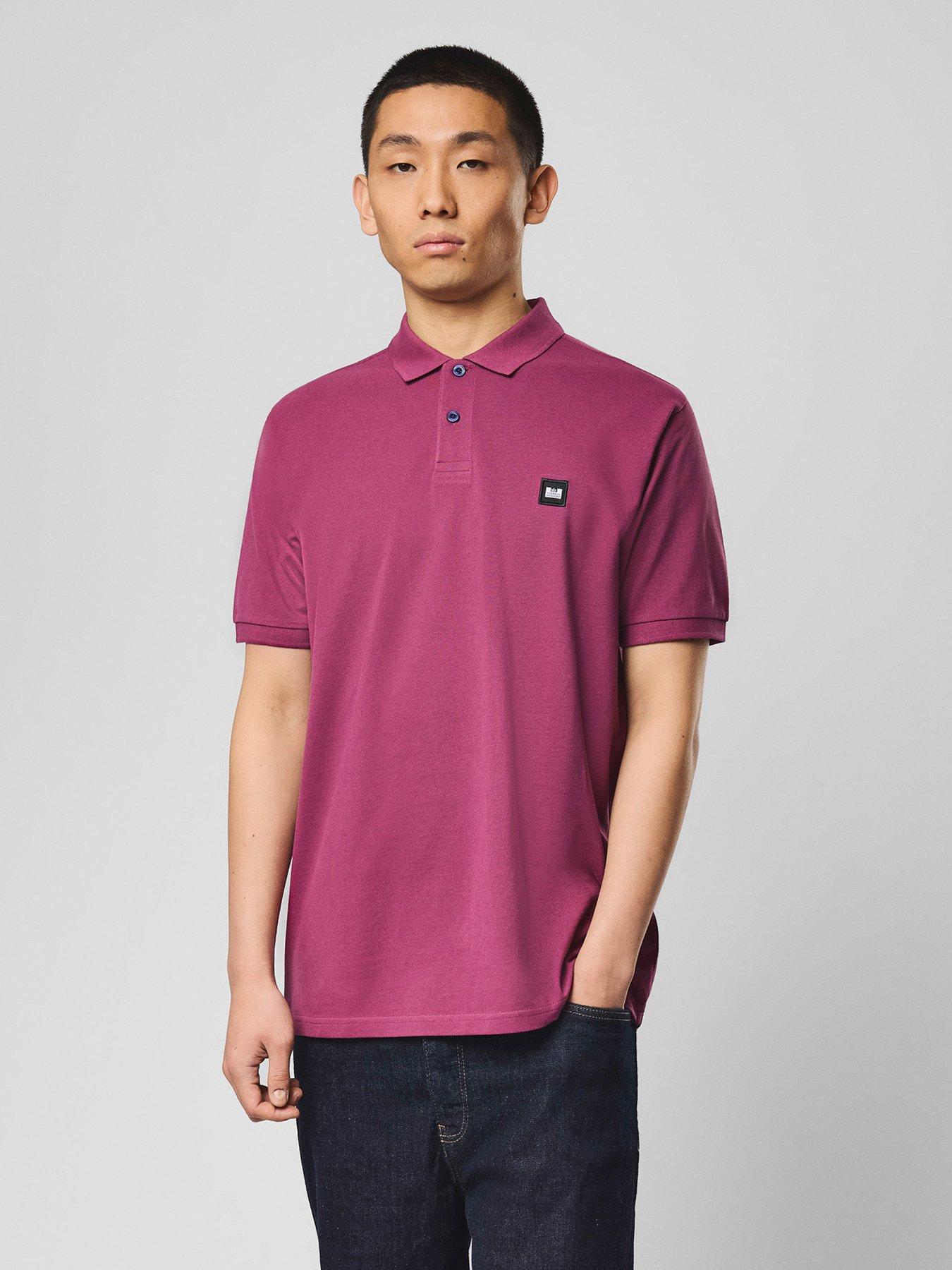 Weekend Offender Heathcote Short Sleeve Polo Shirt - Dark Pink