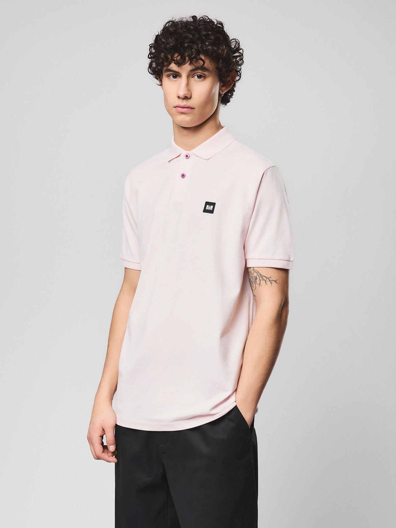 Weekend Offender Heathcote Short Sleeve Polo Shirt - Light Pink