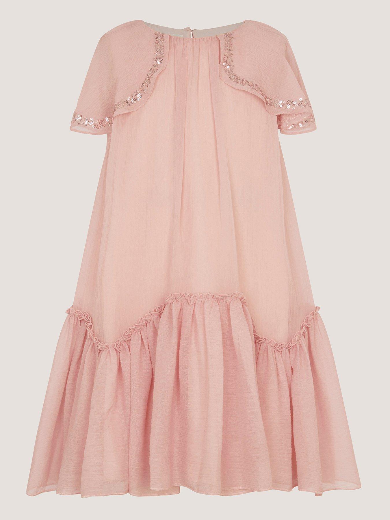 Monsoon Girls Elena Sparkle Swing Dress, Light Pink, Size 12-13 Years