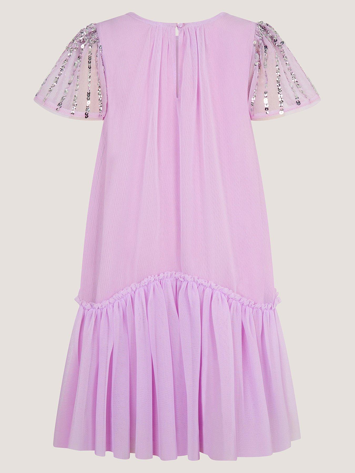 Image 4 of 6 of Monsoon Girls Elena Sequin Cap Sleeve Dress - Light Purple