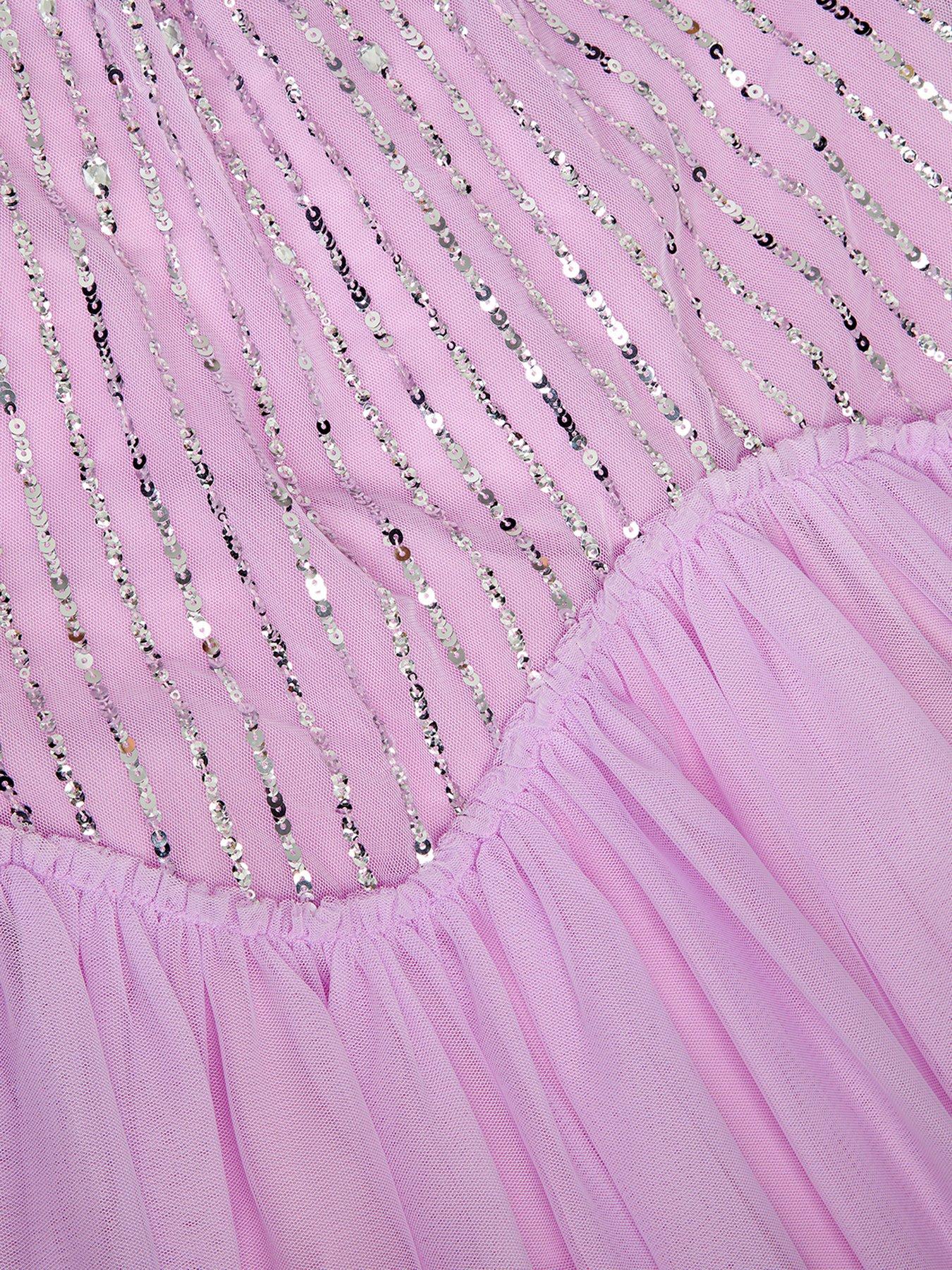 Image 5 of 6 of Monsoon Girls Elena Sequin Cap Sleeve Dress - Light Purple