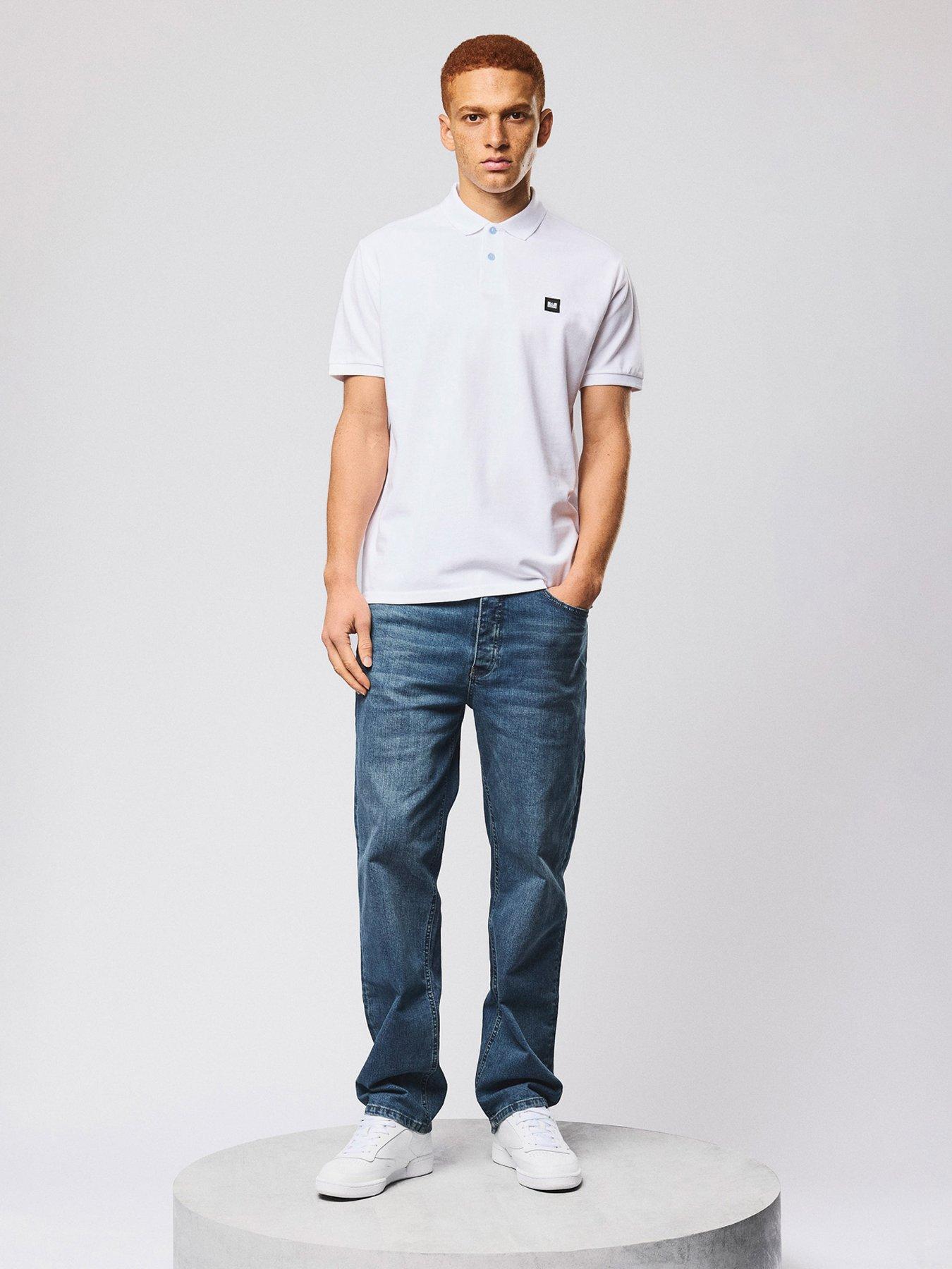 Image 2 of 5 of Weekend Offender Heathcote Short Sleeve Polo Shirt - White