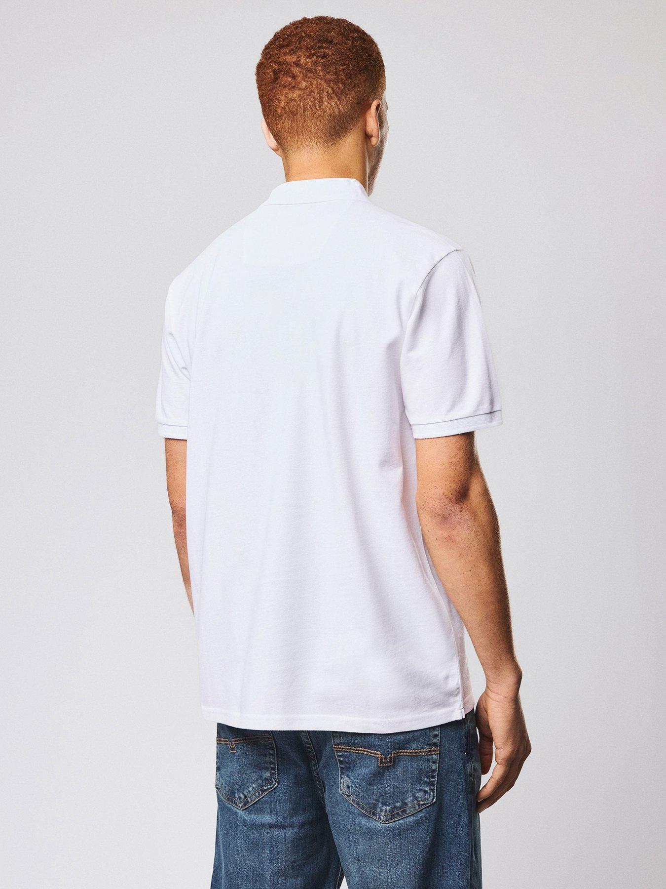 Image 3 of 5 of Weekend Offender Heathcote Short Sleeve Polo Shirt - White