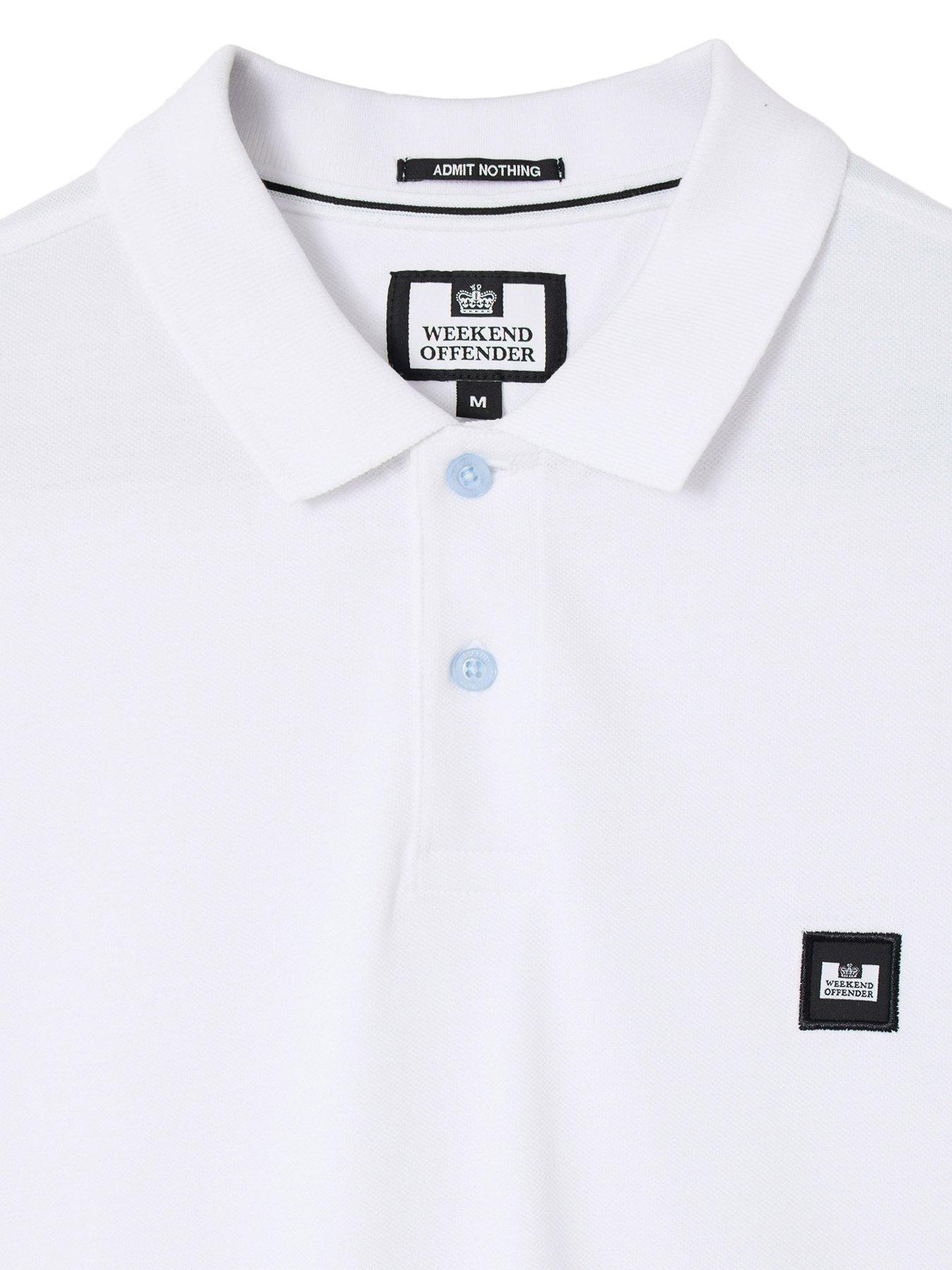 Image 5 of 5 of Weekend Offender Heathcote Short Sleeve Polo Shirt - White
