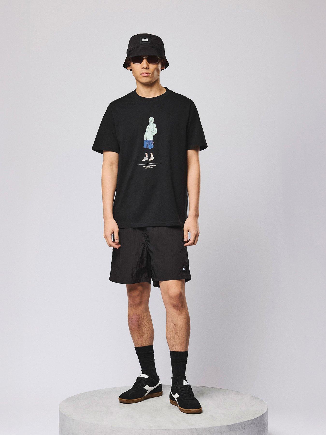Image 1 of 6 of Weekend Offender Stacks Sweat Shorts - Black